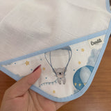 Fralda de Boca Cantinho - Balões e Paraquedas Azul