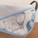 Fralda de Boca Cantinho - Balões e Paraquedas Azul