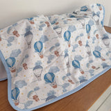 Manta Dupla Face - Balões e Paraquedas Azul