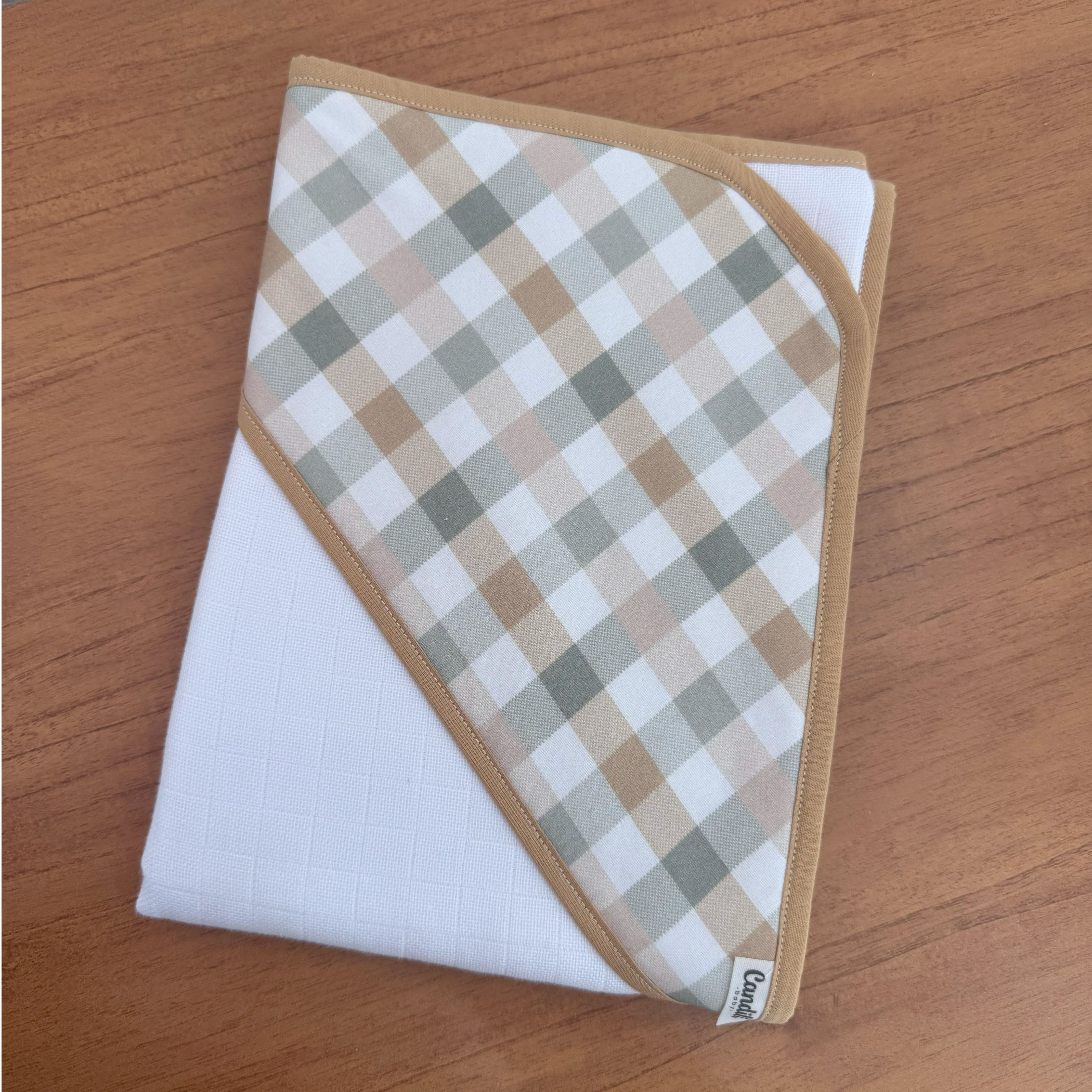 Toalha Fralda de Banho com Capuz Premium - Xadrez e Cores