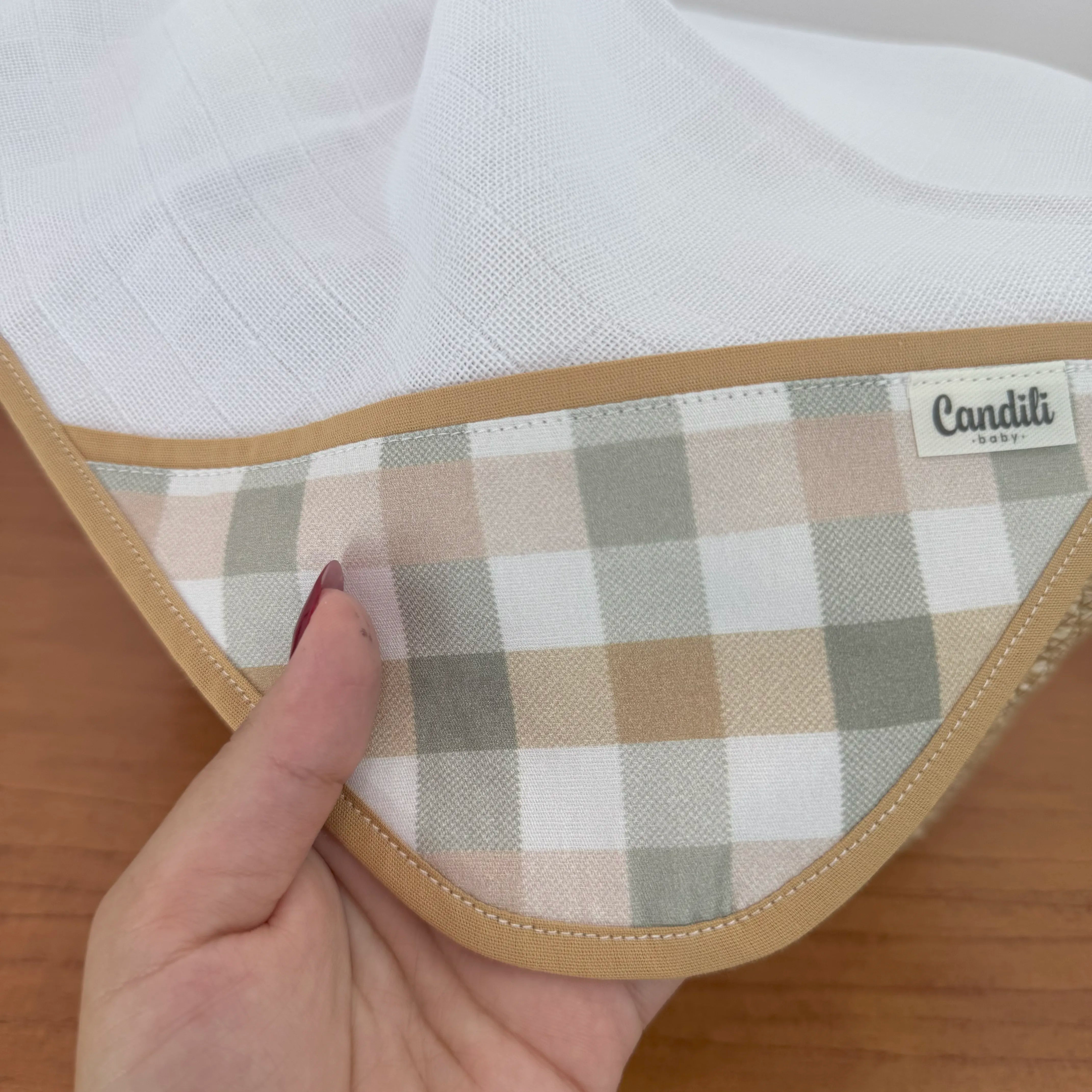 Fralda de Boca Cantinho - Xadrez e Cores