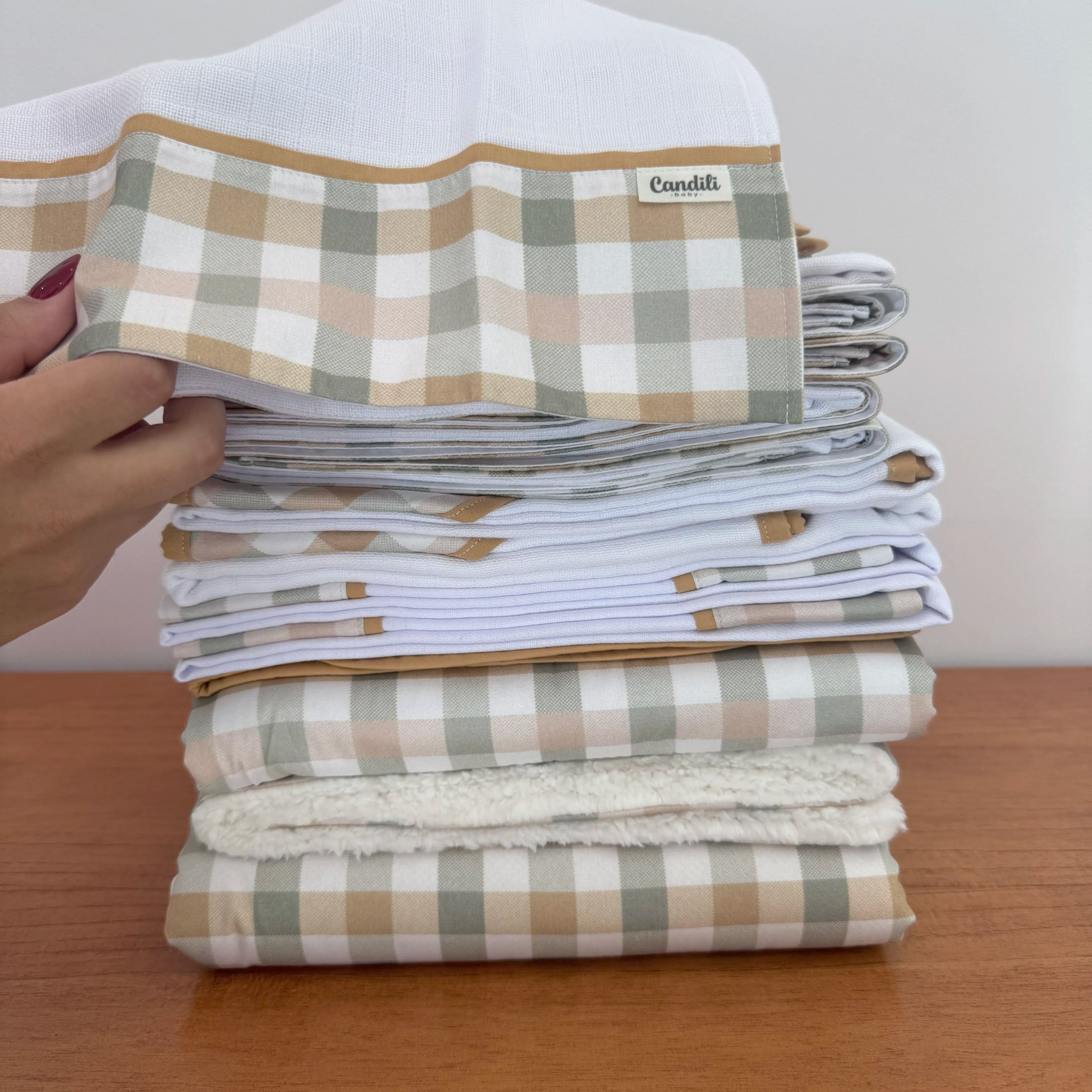 Kit Maternidade 20 peças - Xadrez e Cores