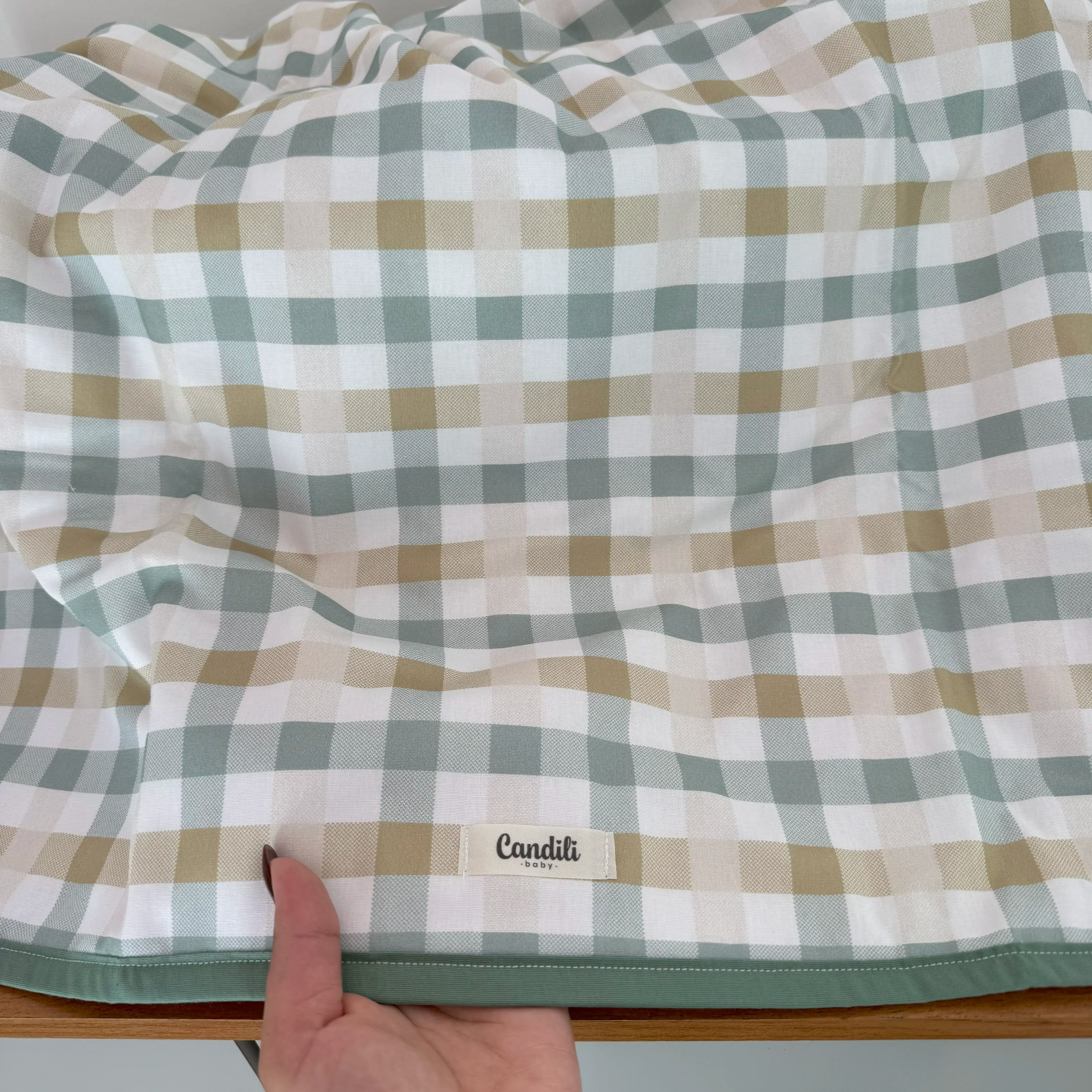 Manta Dupla Face - Xadrez Verde