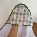 Toalha Fralda de Banho com Capuz Premium - Xadrez Verde