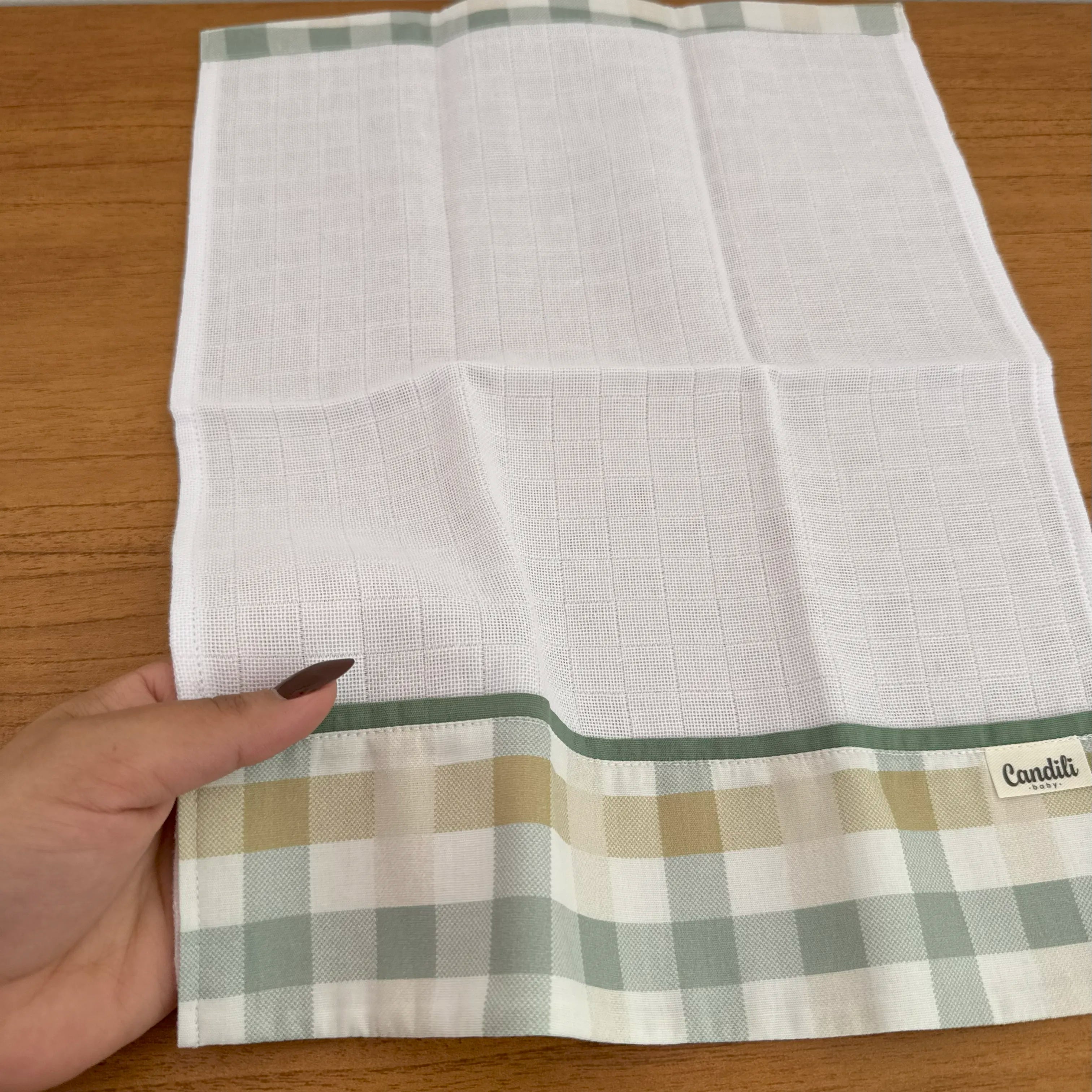 Fralda de Boca Barradinho - Xadrez Verde