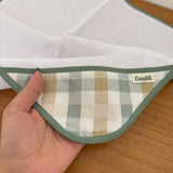 Fralda de Boca Cantinho - Xadrez Verde