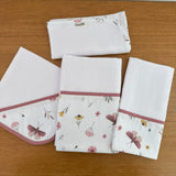 Kit Encanto 4 Peças: Fraldas de Boca e Fralda de Ombro- Borboletas