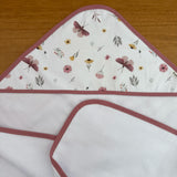 Toalha Fralda de Banho com Capuz Premium - Borboletas