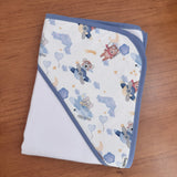 Toalha Fralda de Banho com Capuz Premium - Ursinho Aviador