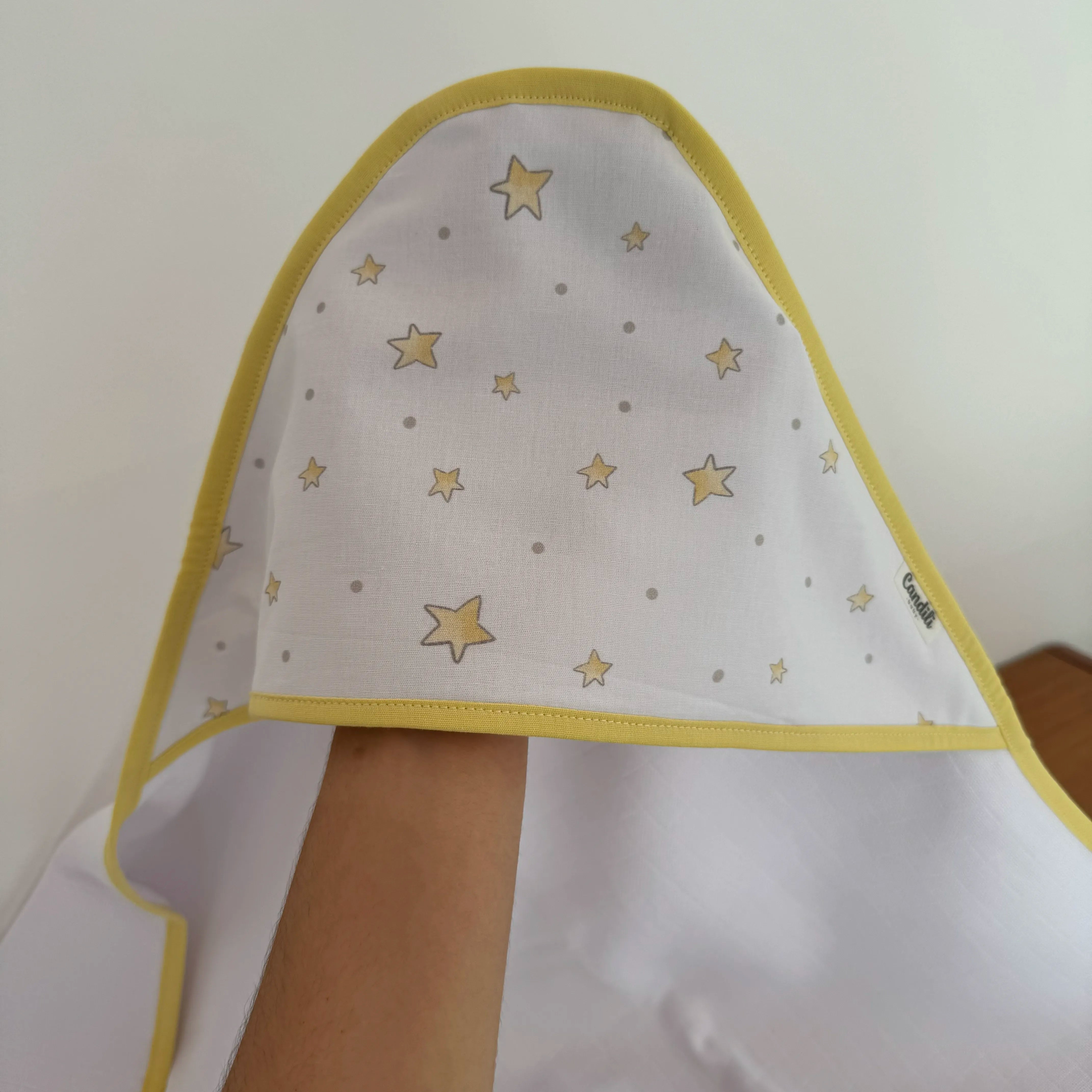 Toalha Fralda de Banho com Capuz Premium - Estrelinhas