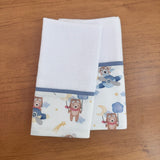 Kit Amamentação 2 Peças: Fralda de Ombro e Fralda de Boca - Ursinho Aviador