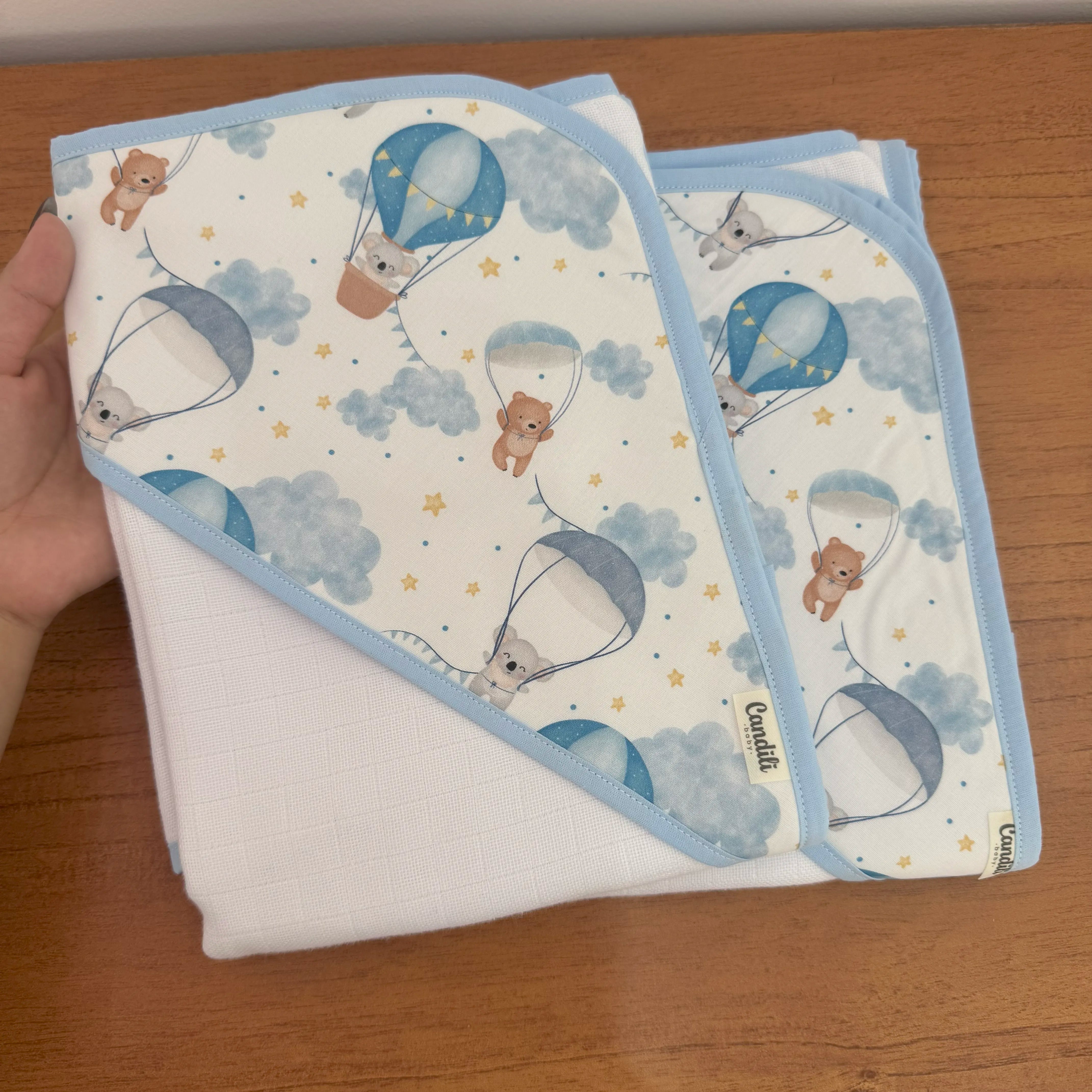 Kit Maternidade 20 peças - Balões e Paraquedas Azul