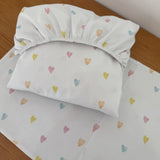 Jogo de Lençol 2 Peças - Corações Coloridos