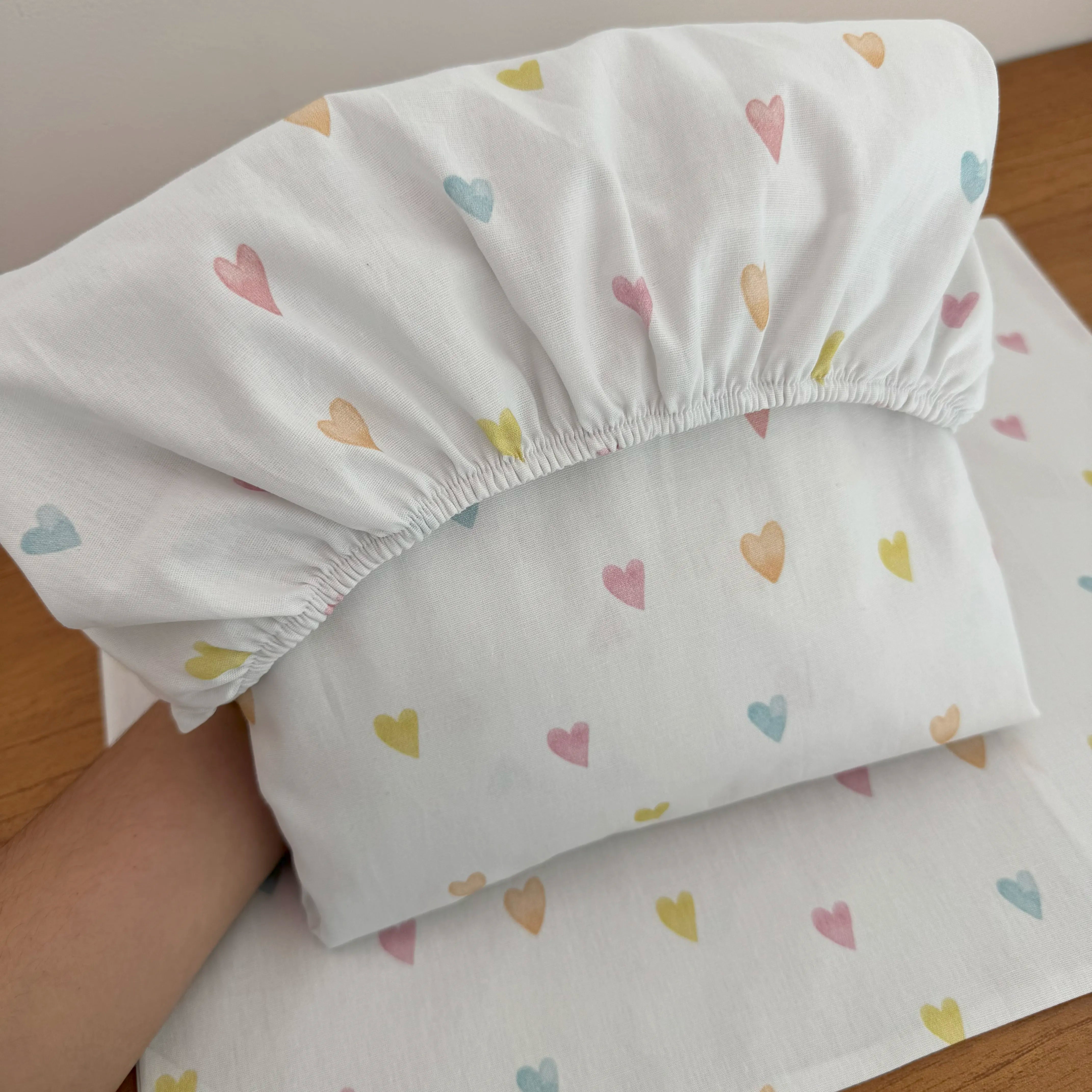 Jogo de Lençol 2 Peças - Corações Coloridos