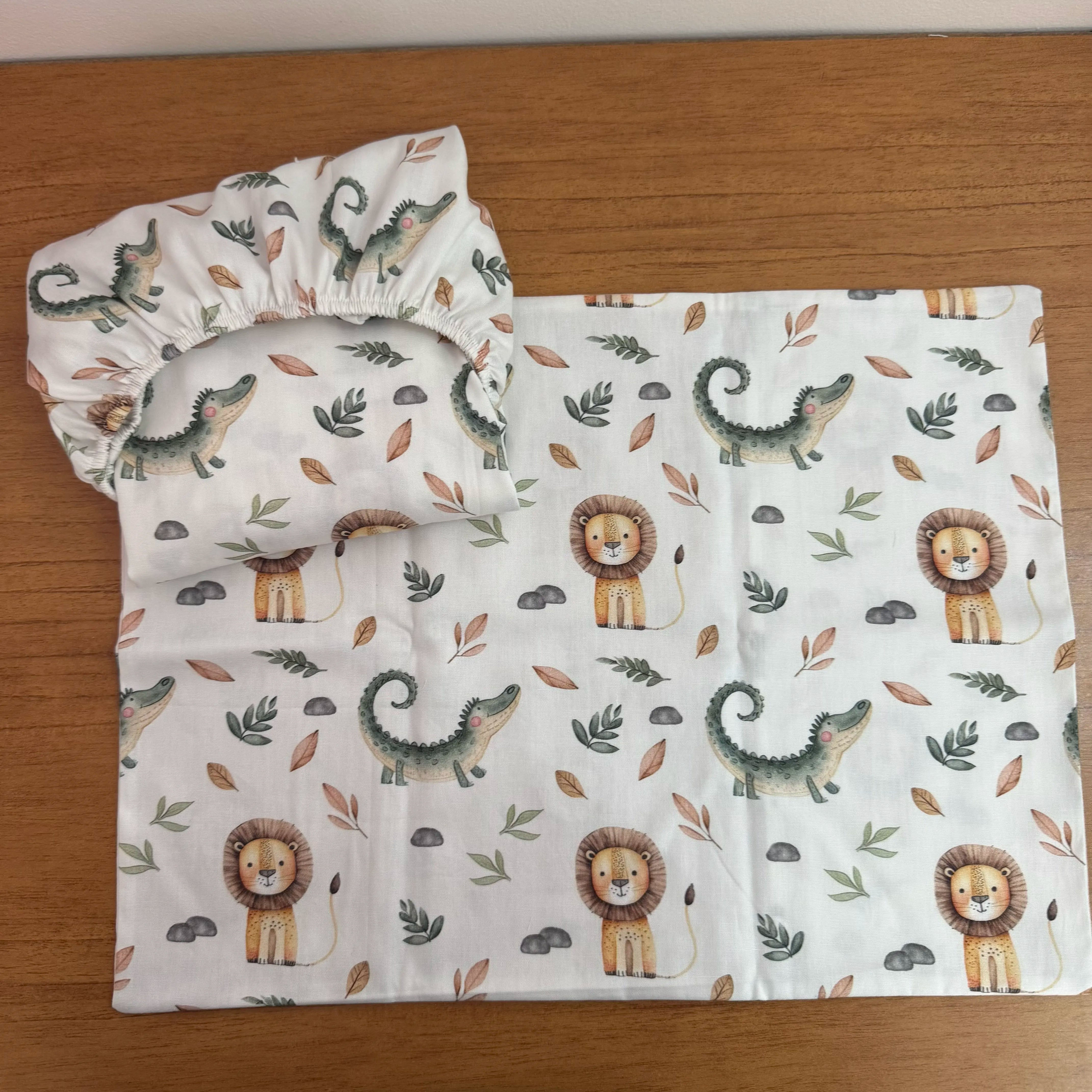 Jogo de Lençol 2 Peças - Leão e Jacaré