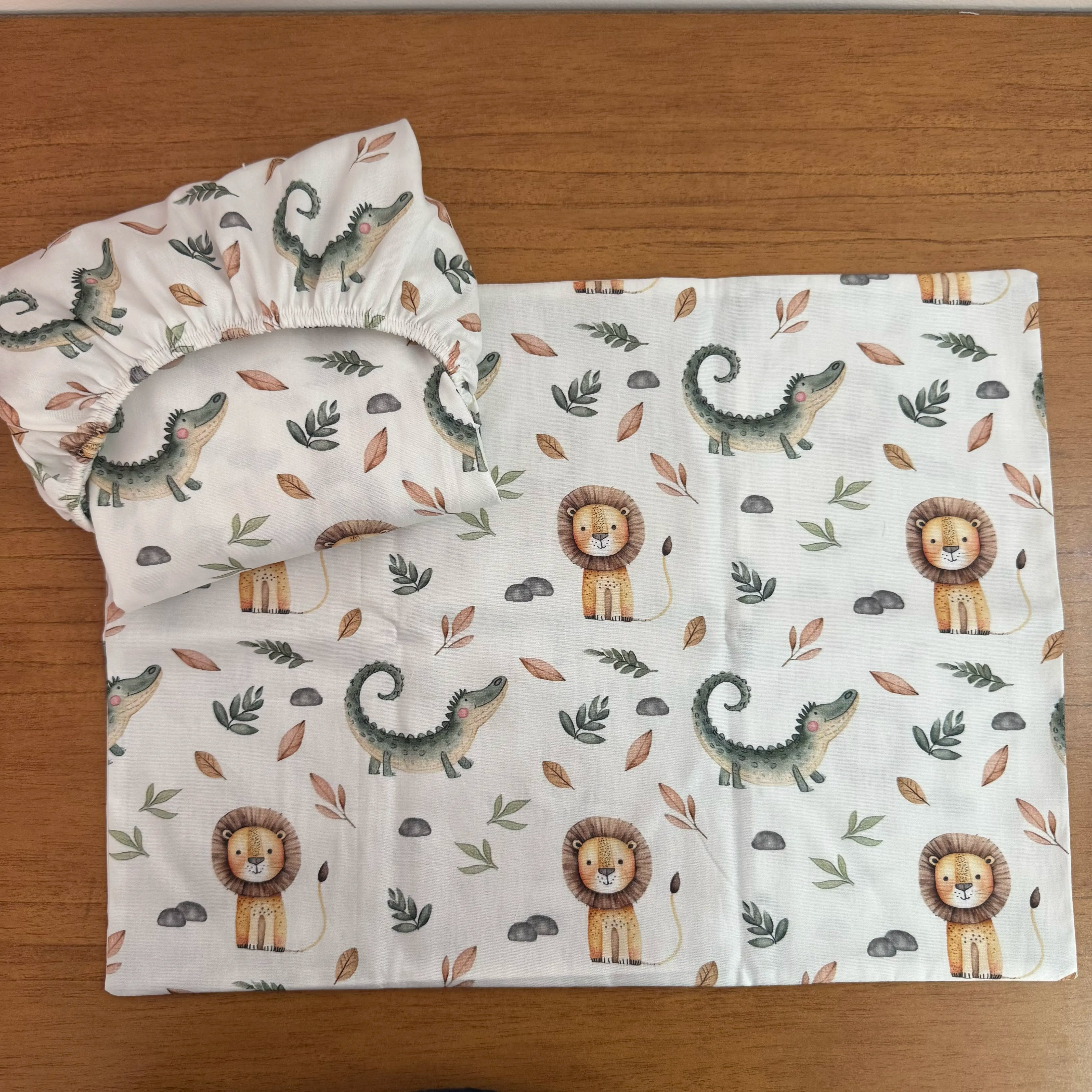 Jogo de Lençol 2 Peças - Leão e Jacaré