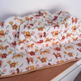 Manta Dupla Face - Cavalinhos e Flores