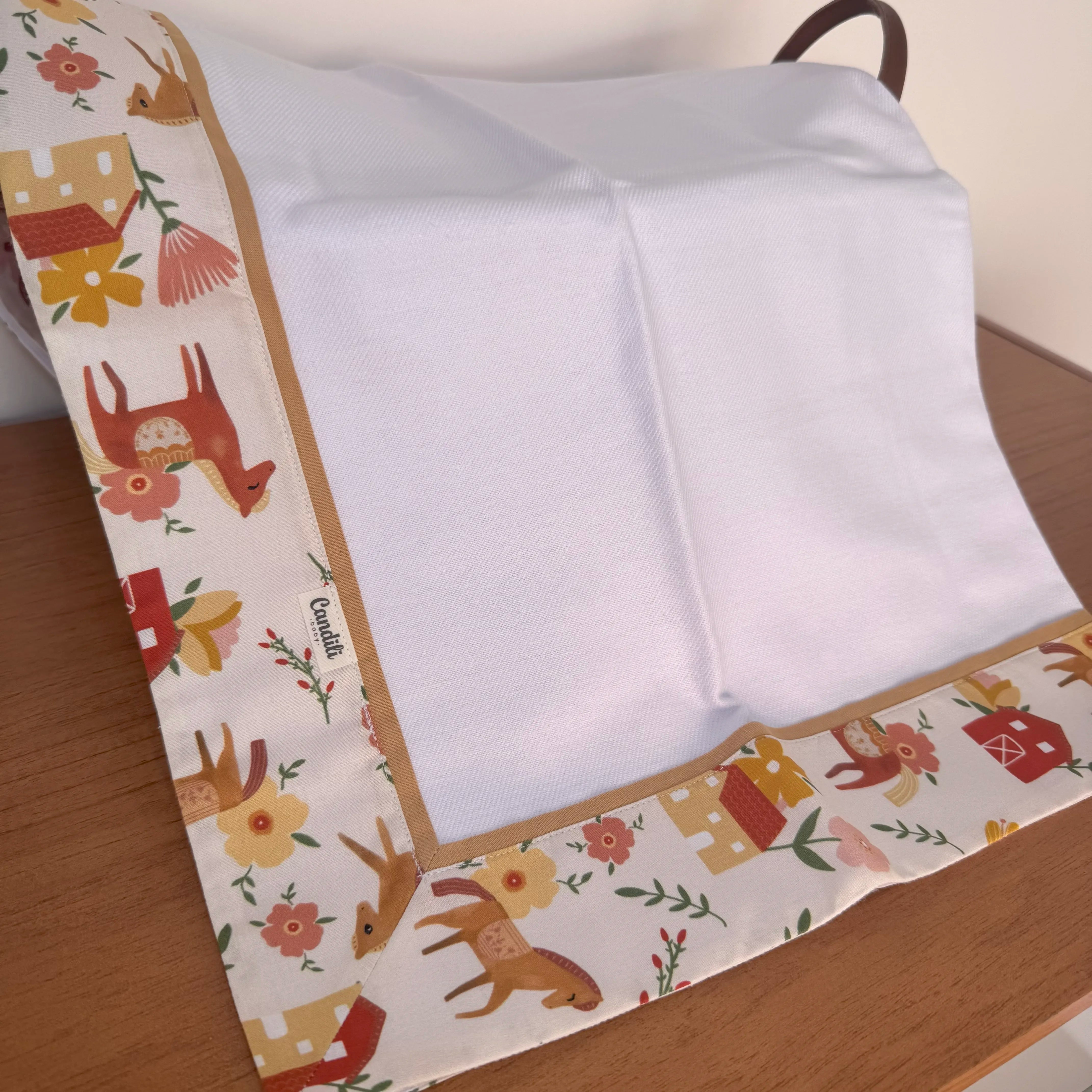 Cueiro Flanelado - Cavalinhos e Flores