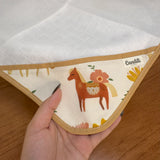 Fralda de Boca Cantinho - Cavalinhos e Flores