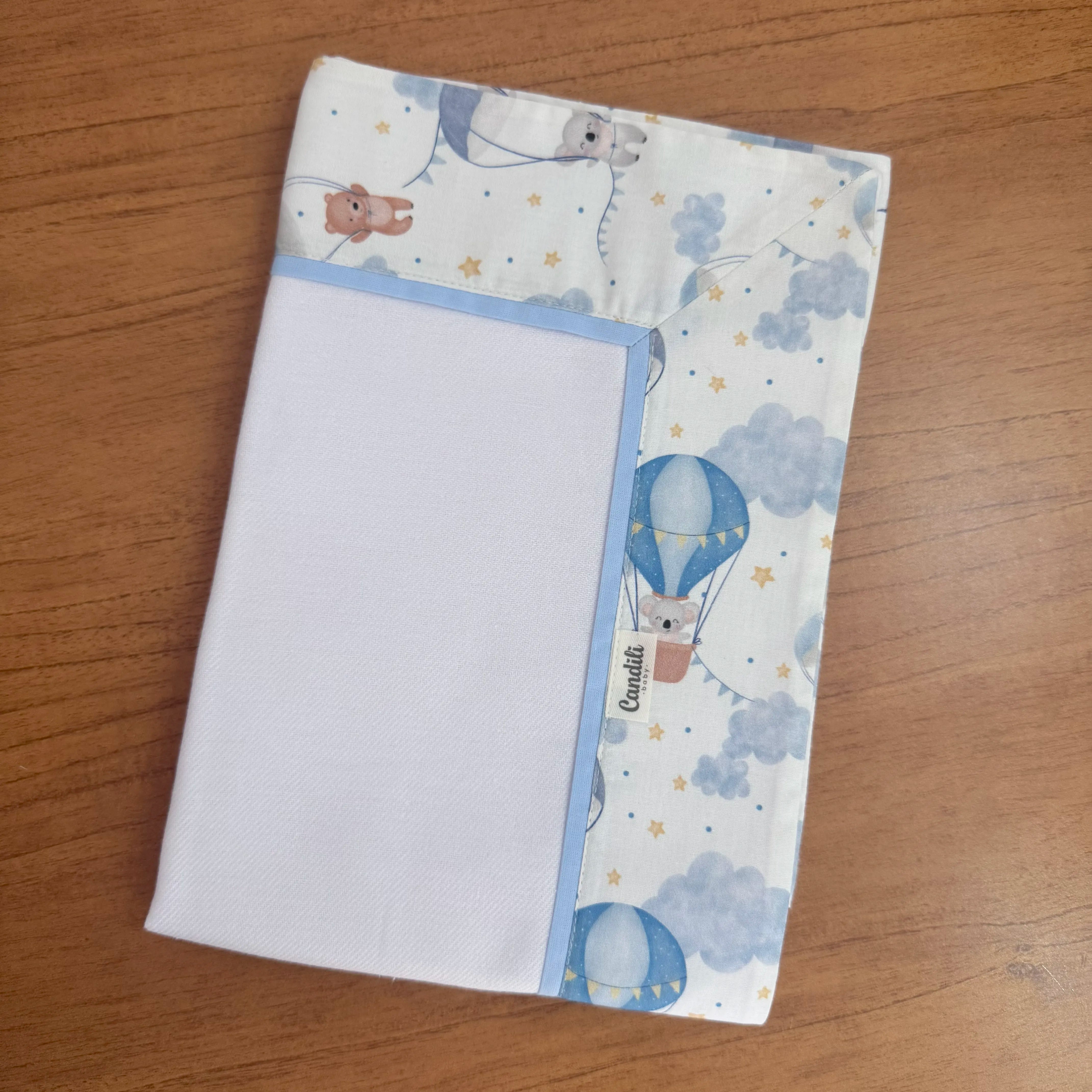 Cueiro Flanelado - Balões e Paraquedas Azul