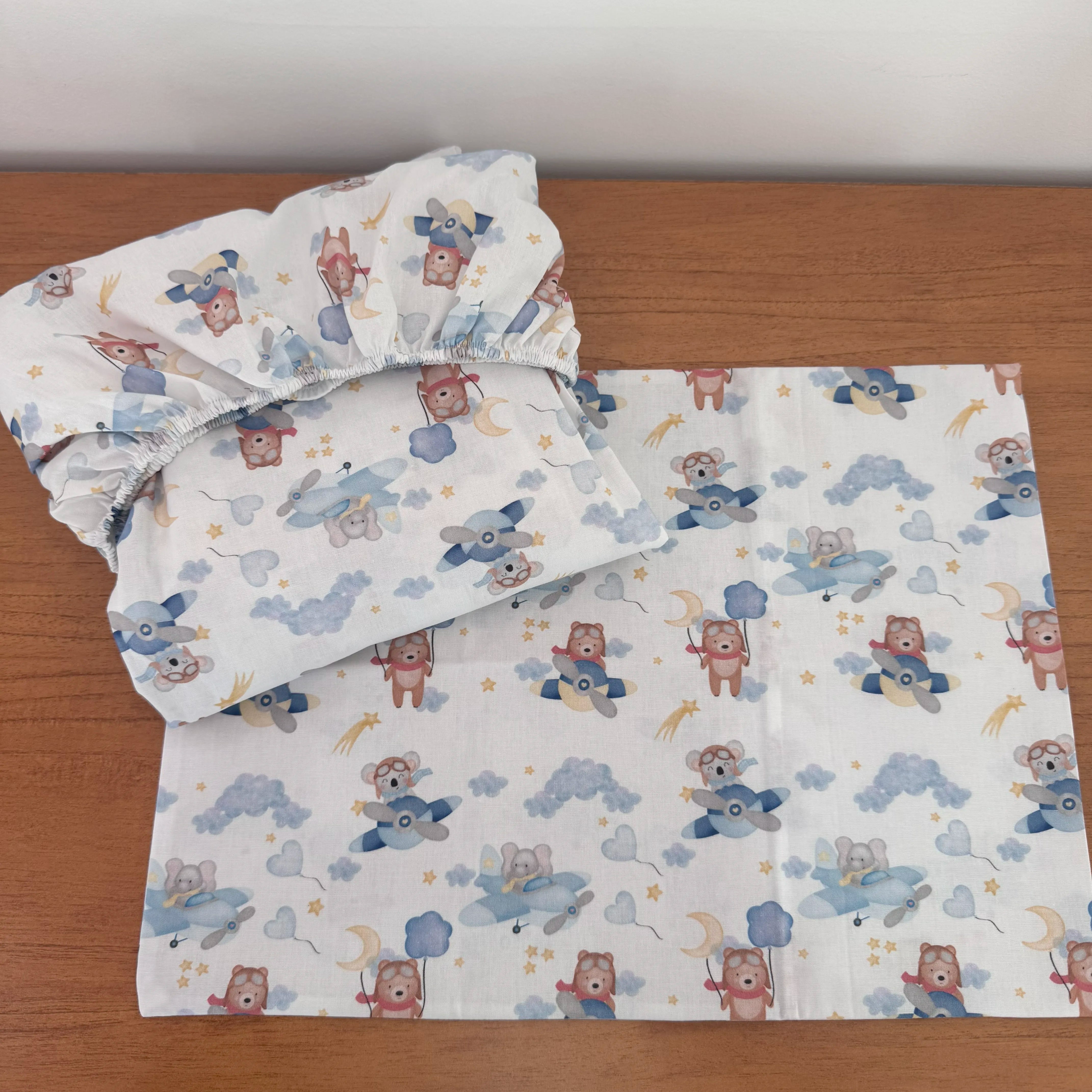 Jogo de Lençol 2 Peças - Ursinho Aviador