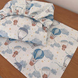 Jogo de Lençol 2 Peças - Balões e Paraquedas Azul