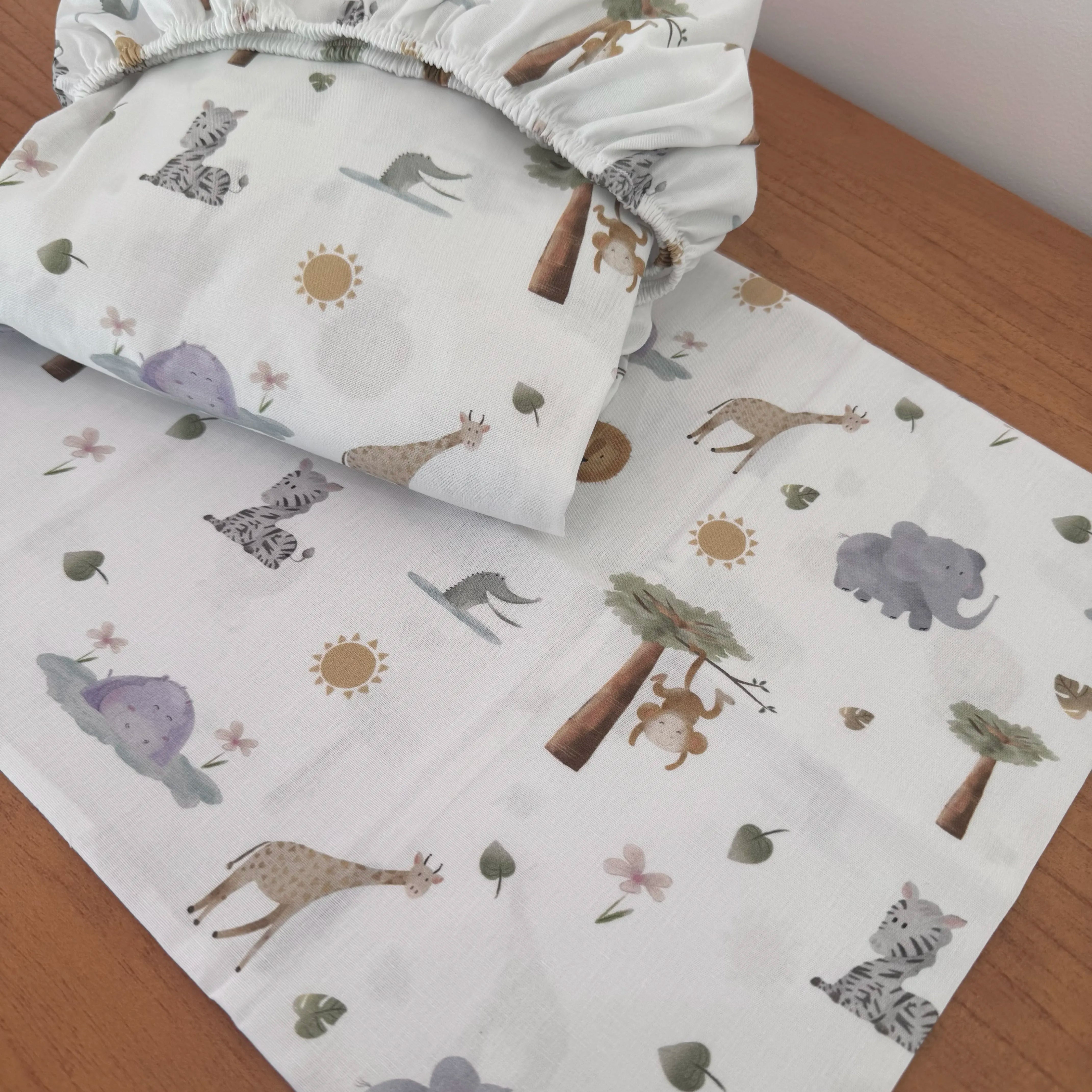 Jogo de Lençol 2 Peças - Safari Banho de Sol