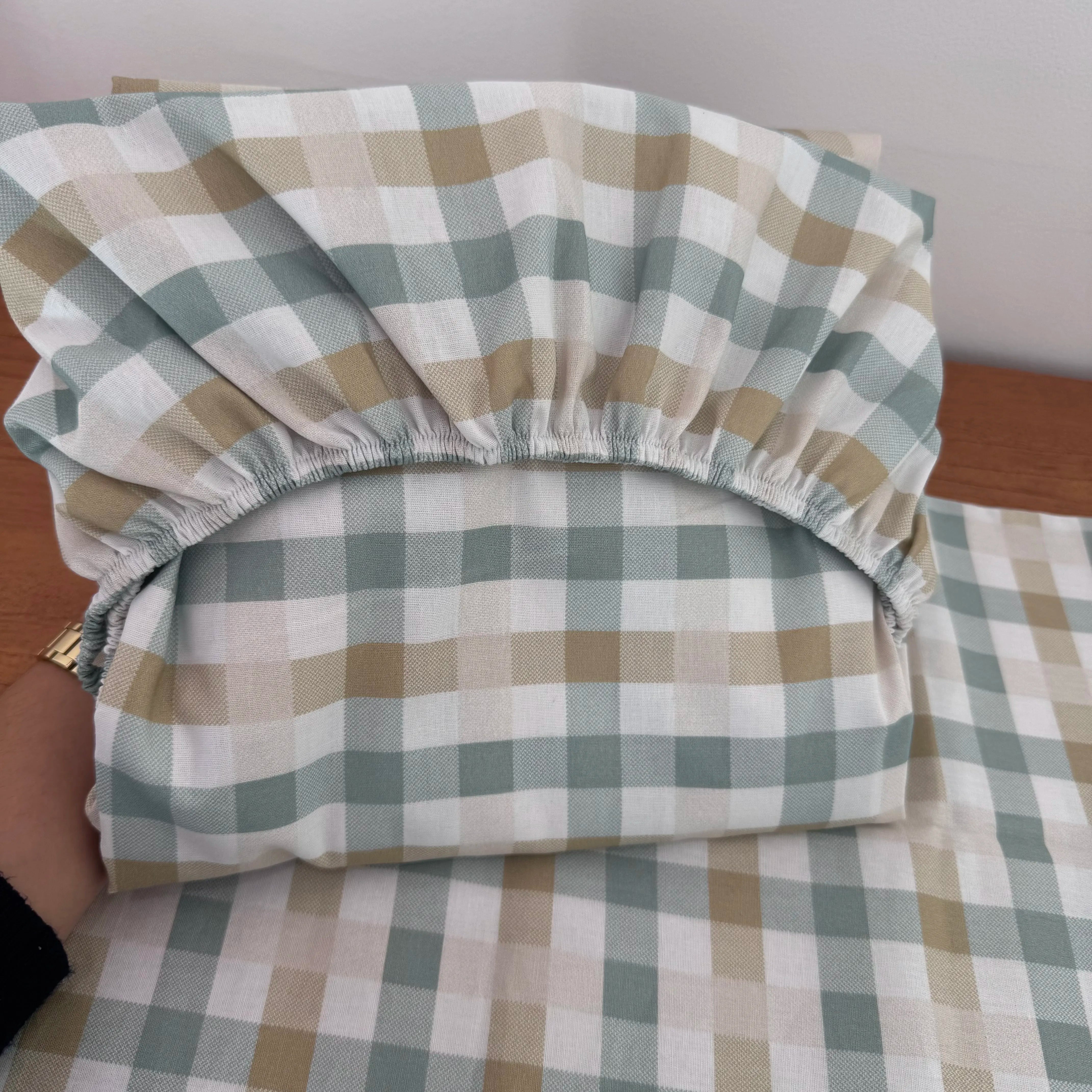 Jogo de Lençol 2 Peças - Xadrez Verde