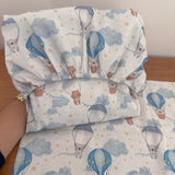 Jogo de Lençol 2 Peças - Balões e Paraquedas Azul