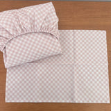 Jogo de Lençol 2 Peças - Xadrez Rosa