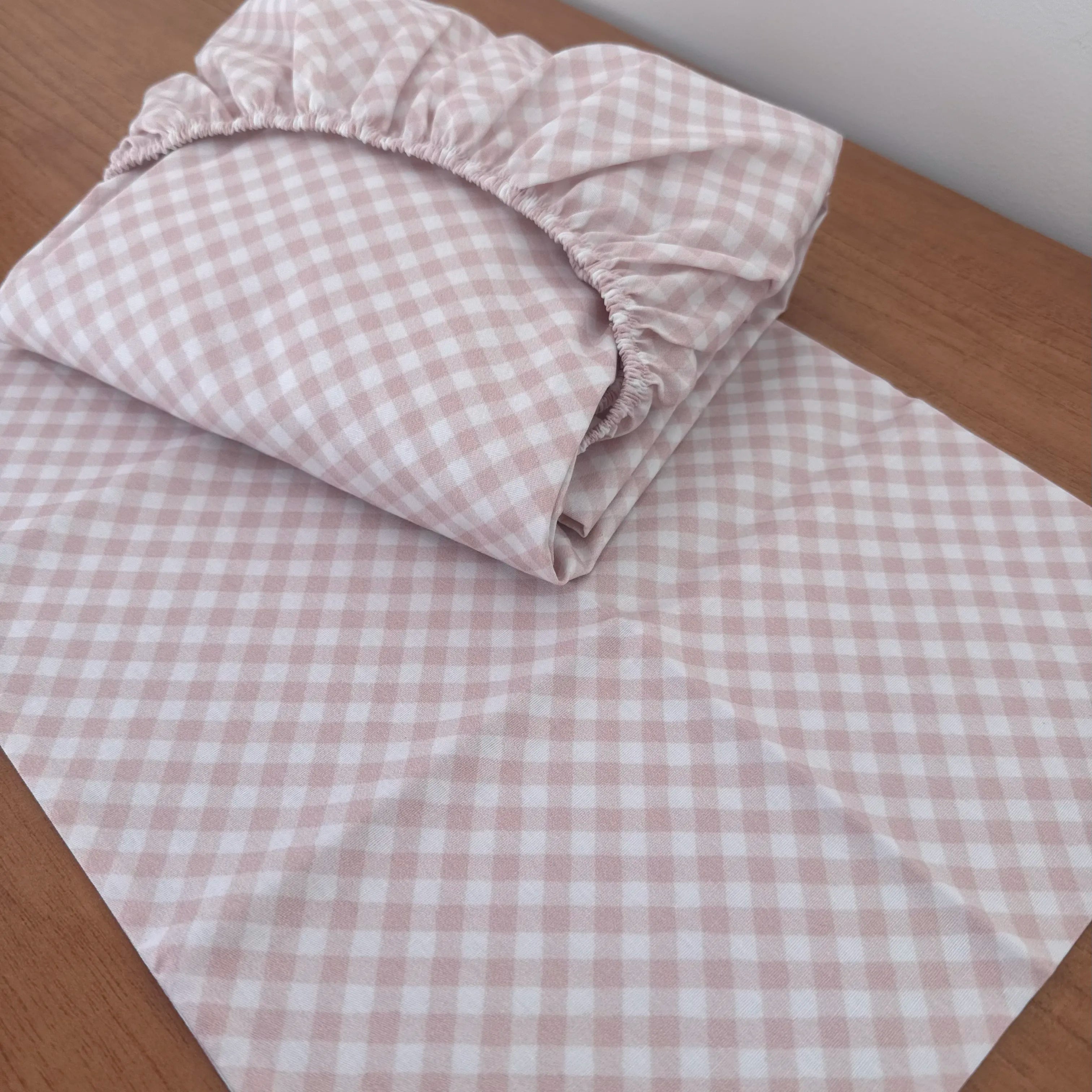 Jogo de Lençol 2 Peças - Xadrez Rosa