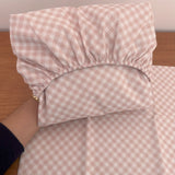 Jogo de Lençol 2 Peças - Xadrez Rosa