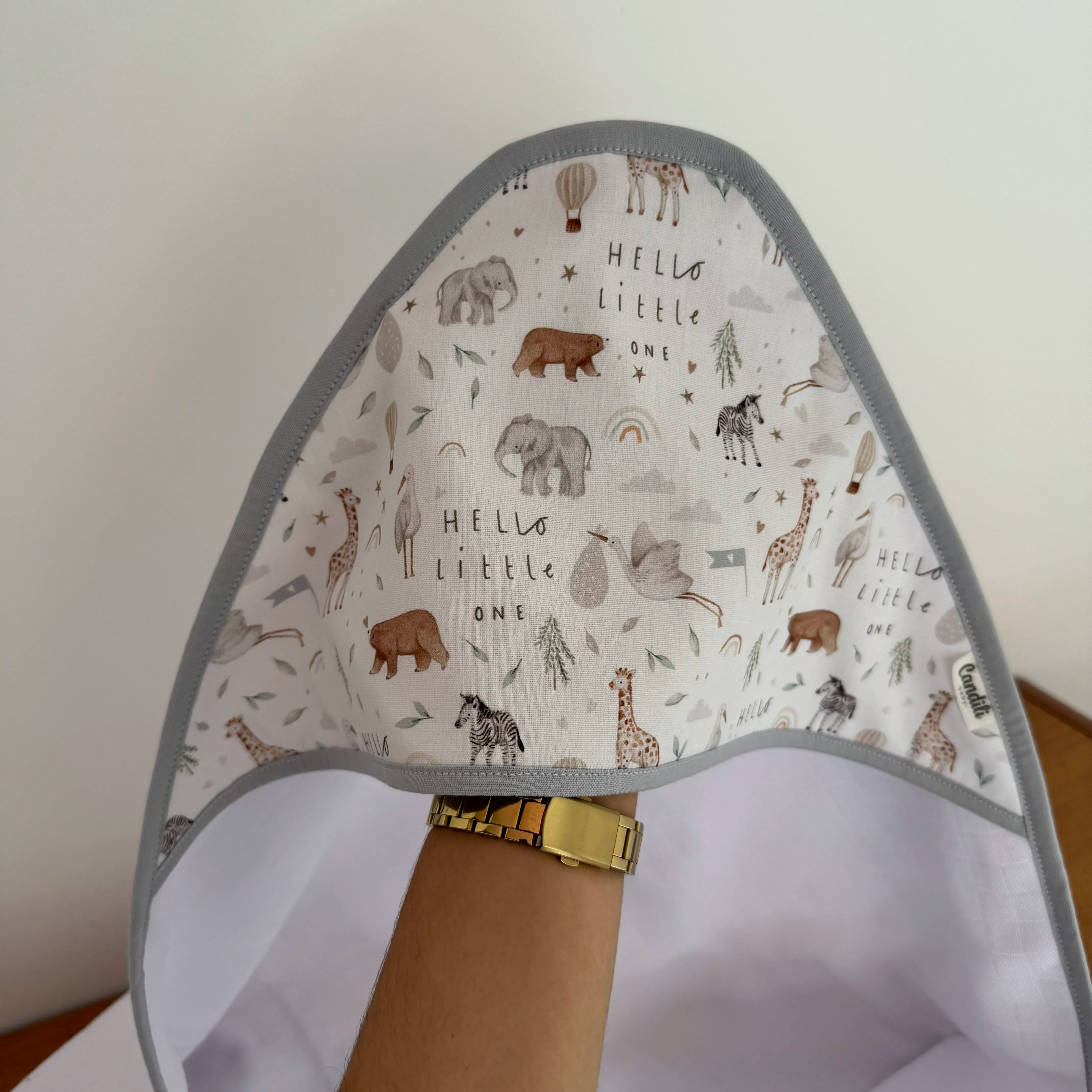 Toalha Fralda de Banho com Capuz Premium - Safari Baby