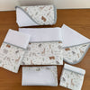Kit Afeto 6 Peças: Fraldas de Boca, Fralda de Ombro, Fralda Multiuso e Toalha de Banho - Safari Baby
