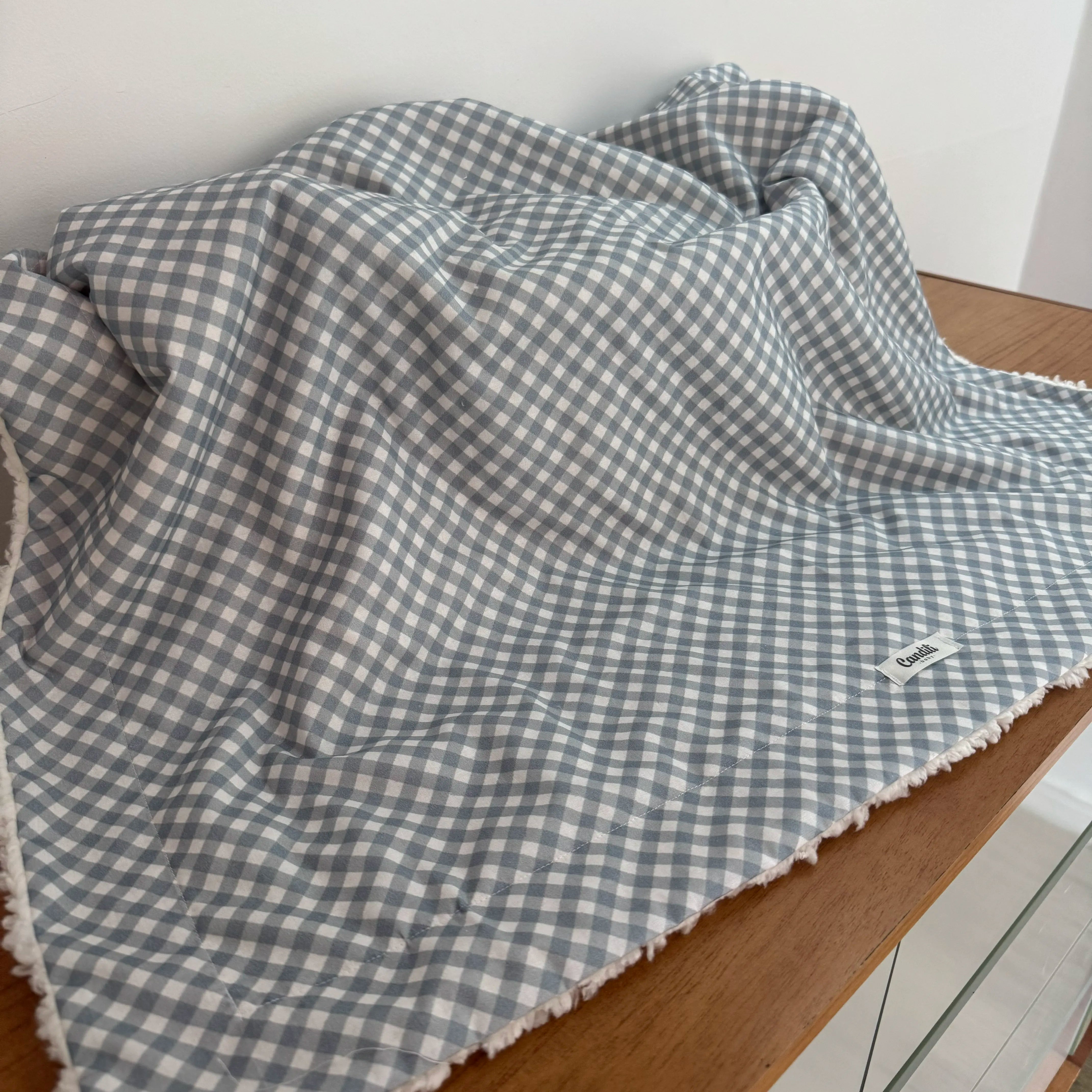 Cobertor Carneirinho - Xadrez Azul