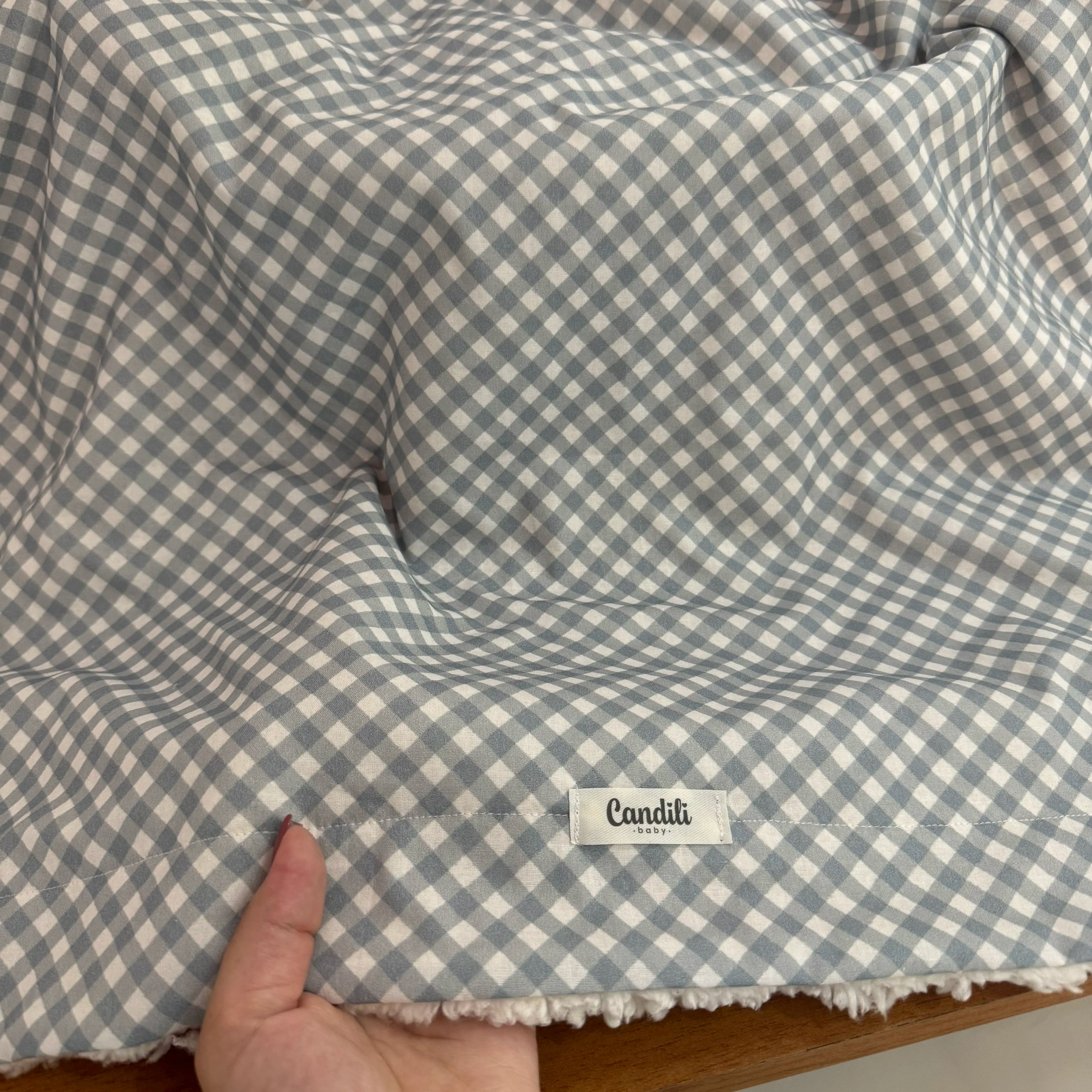 Cobertor Carneirinho - Xadrez Azul