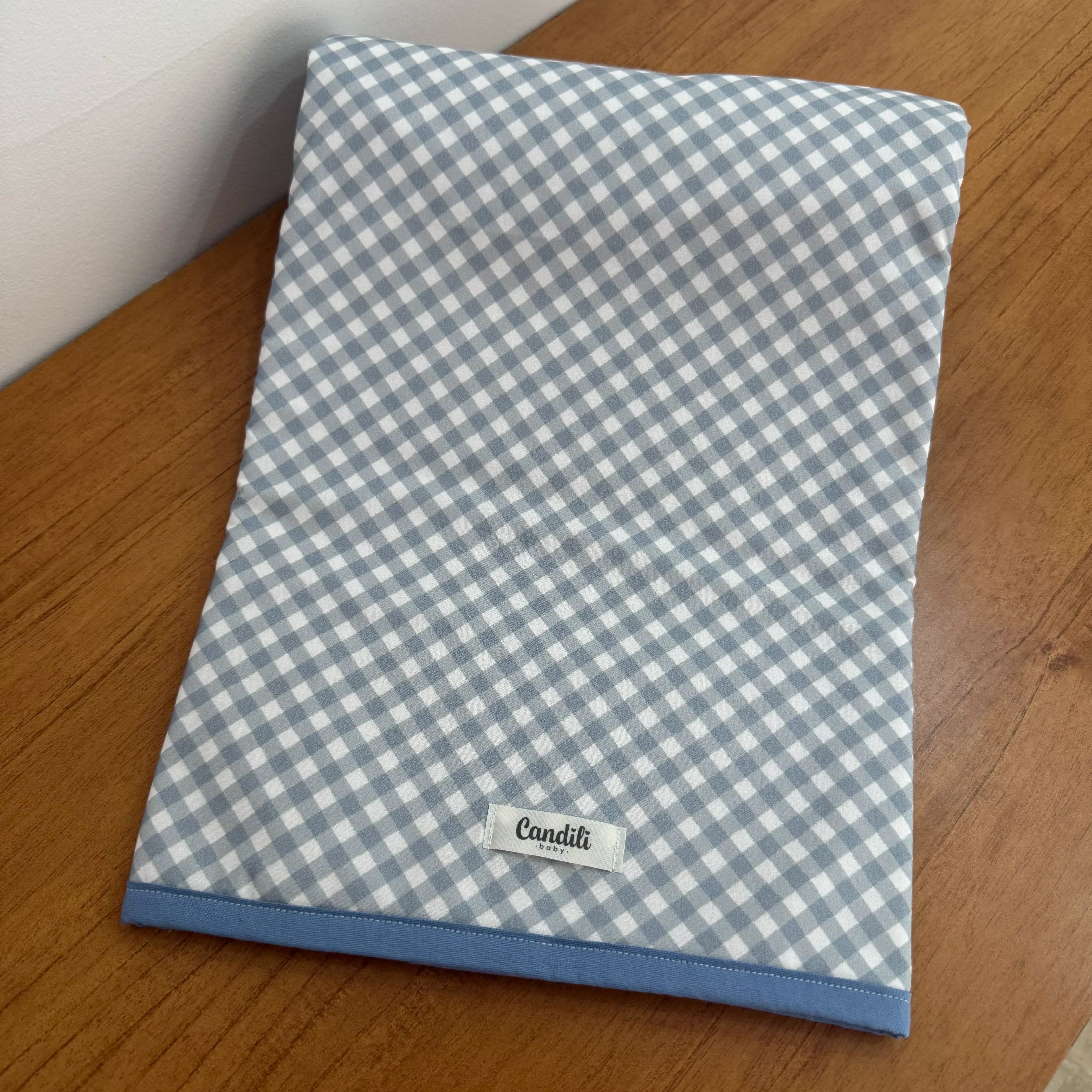 Manta Dupla Face - Xadrez Azul