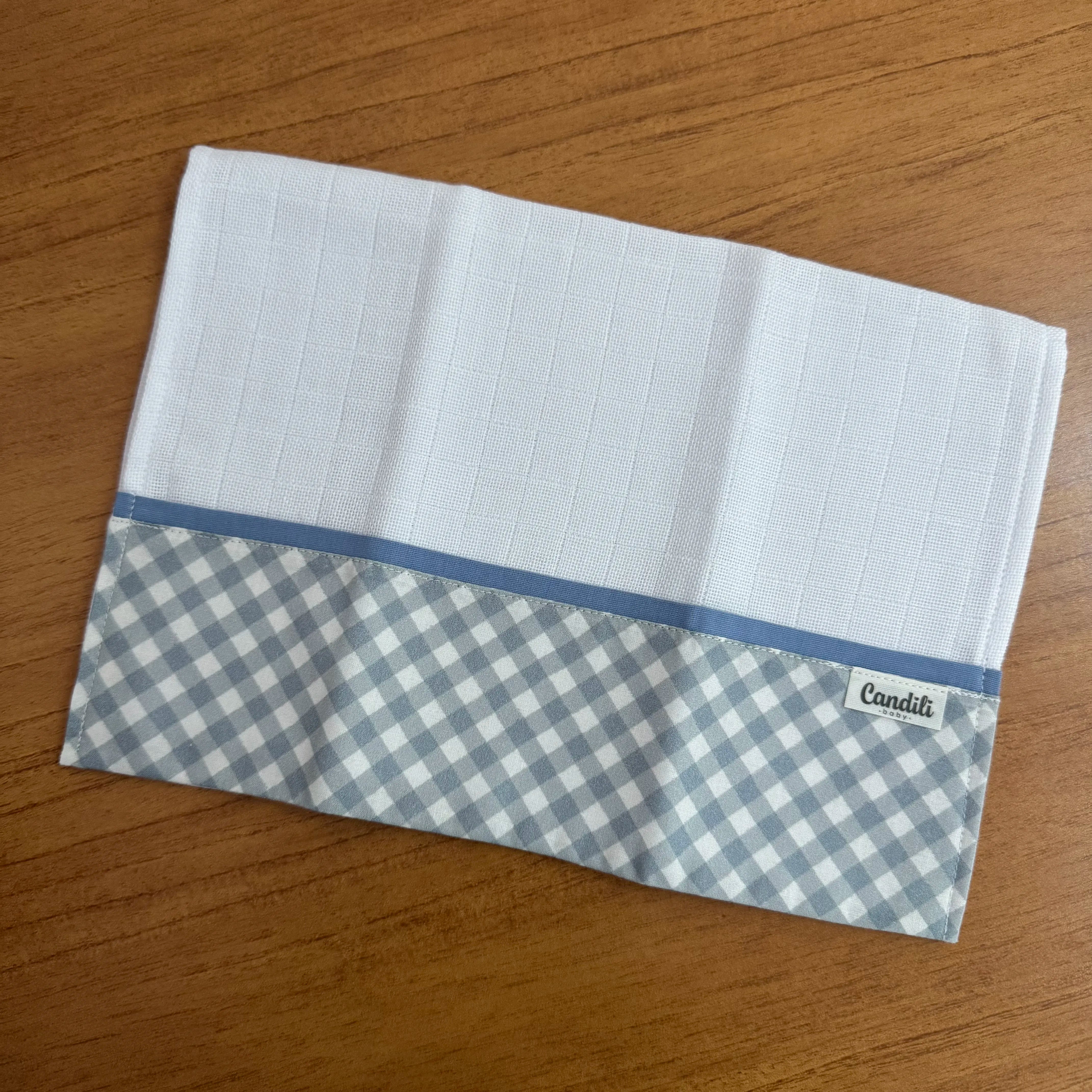 Fralda de Boca Barradinho - Xadrez Azul