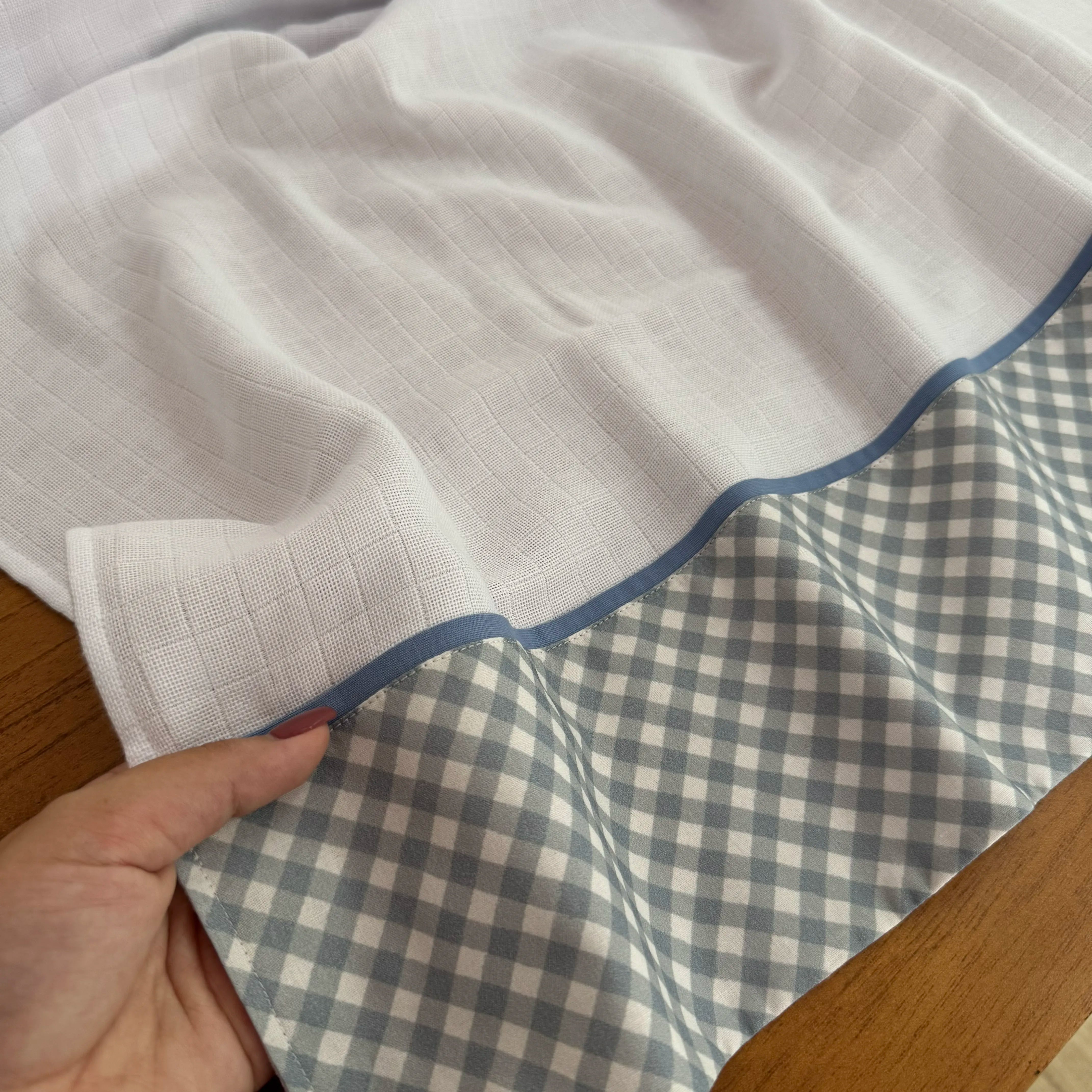 Fralda Multiuso - Xadrez Azul