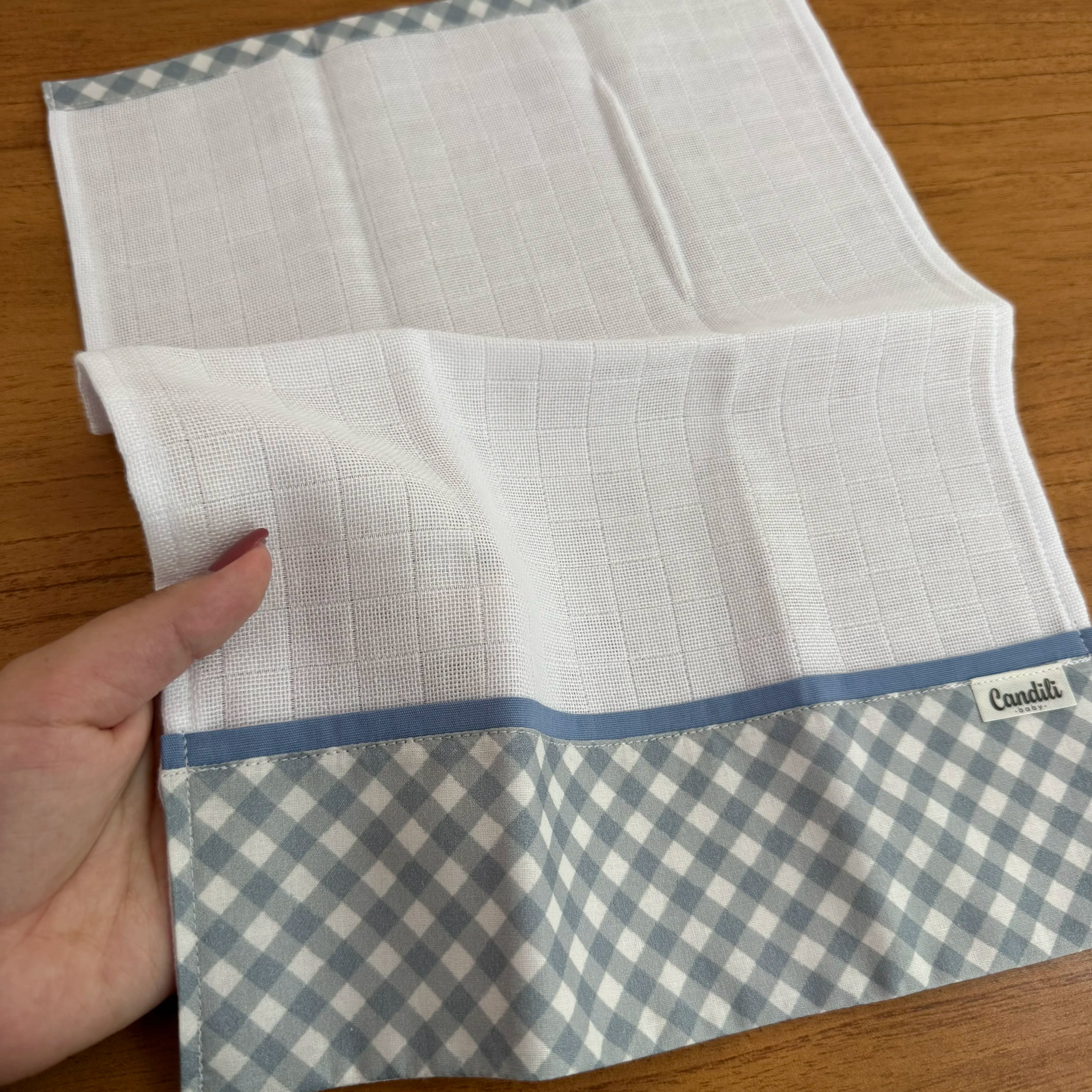 Fralda de Boca Barradinho - Xadrez Azul