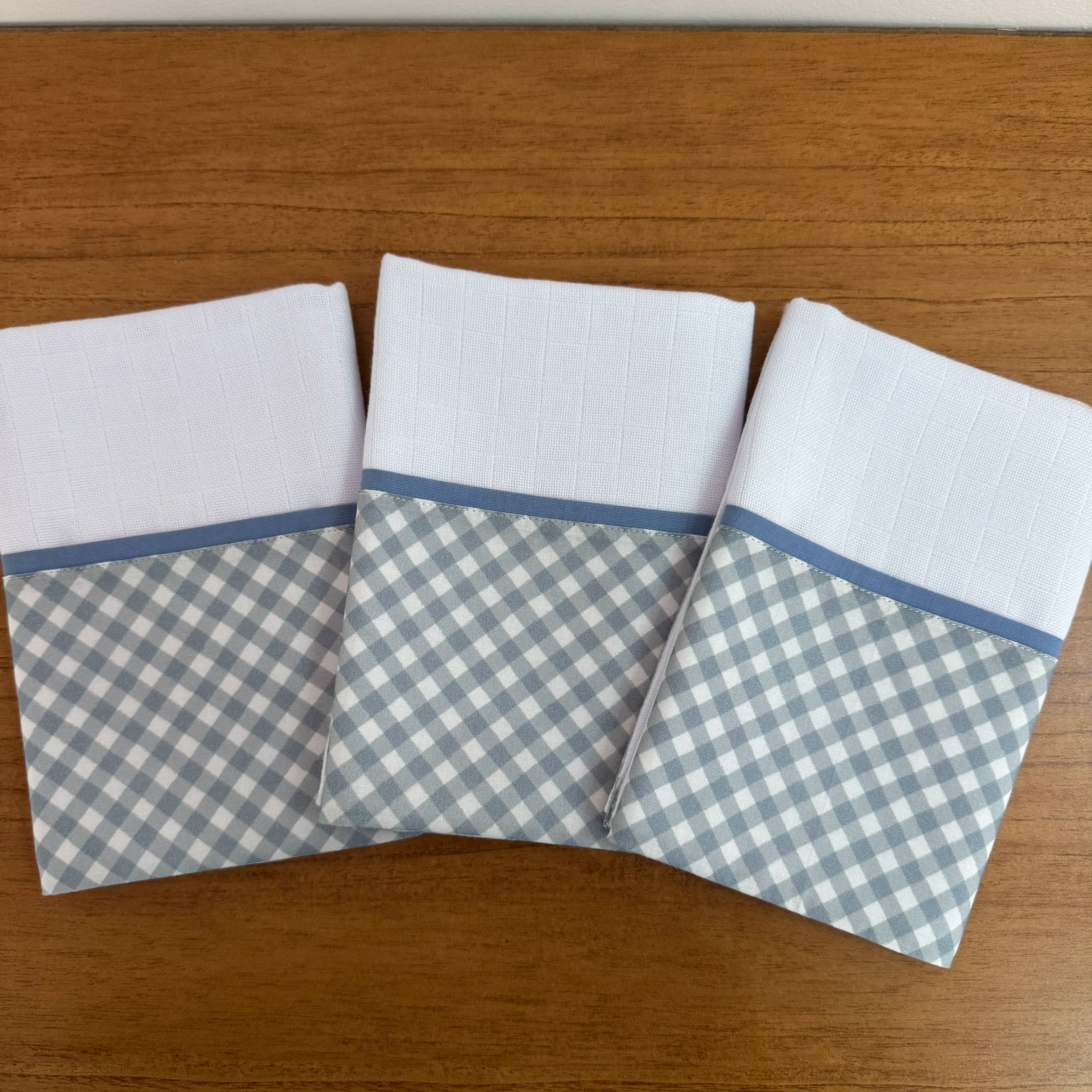 Kit Maternidade 20 peças - Xadrez Azul