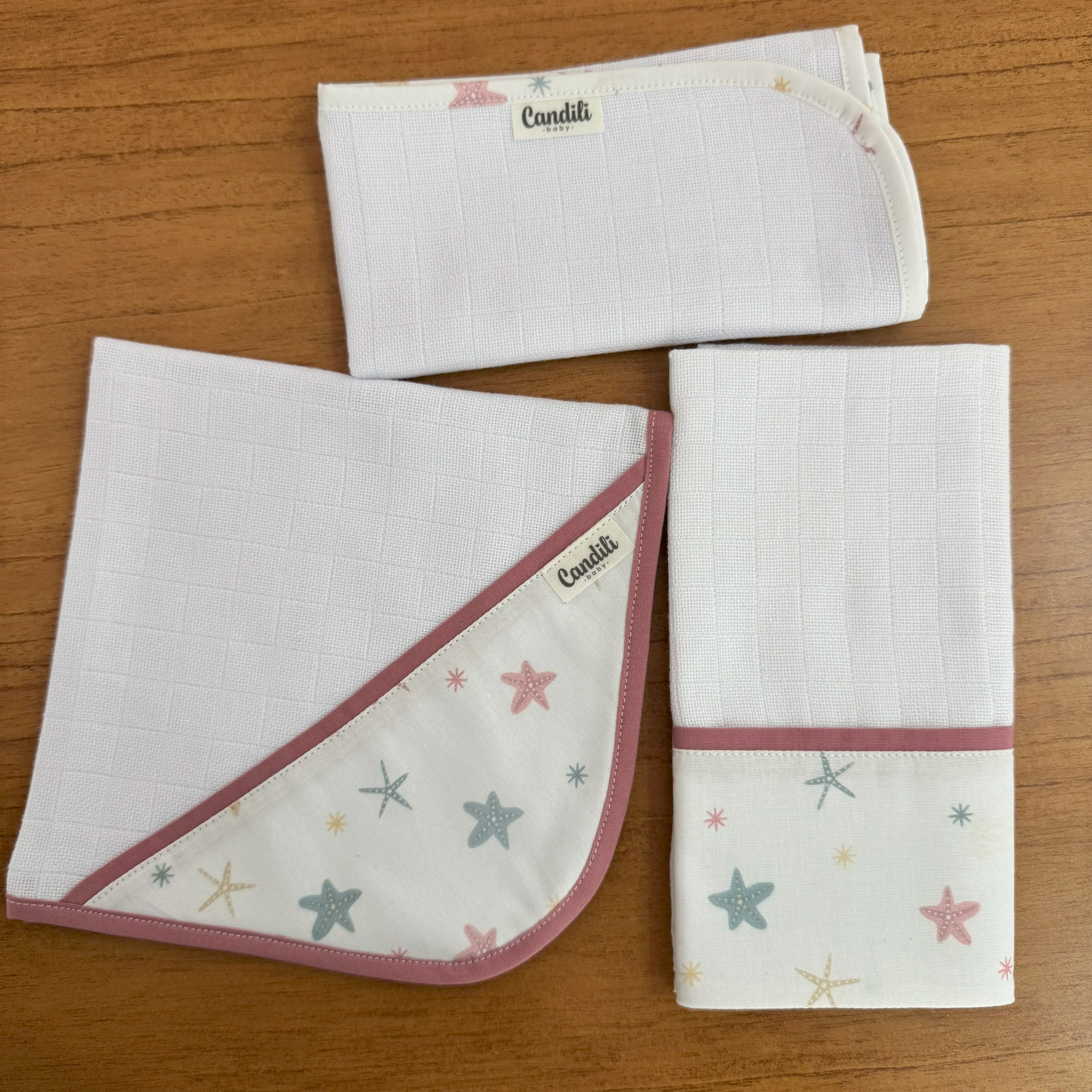 Kit Fraldas de Boca 3 Peças - Estrela do Mar