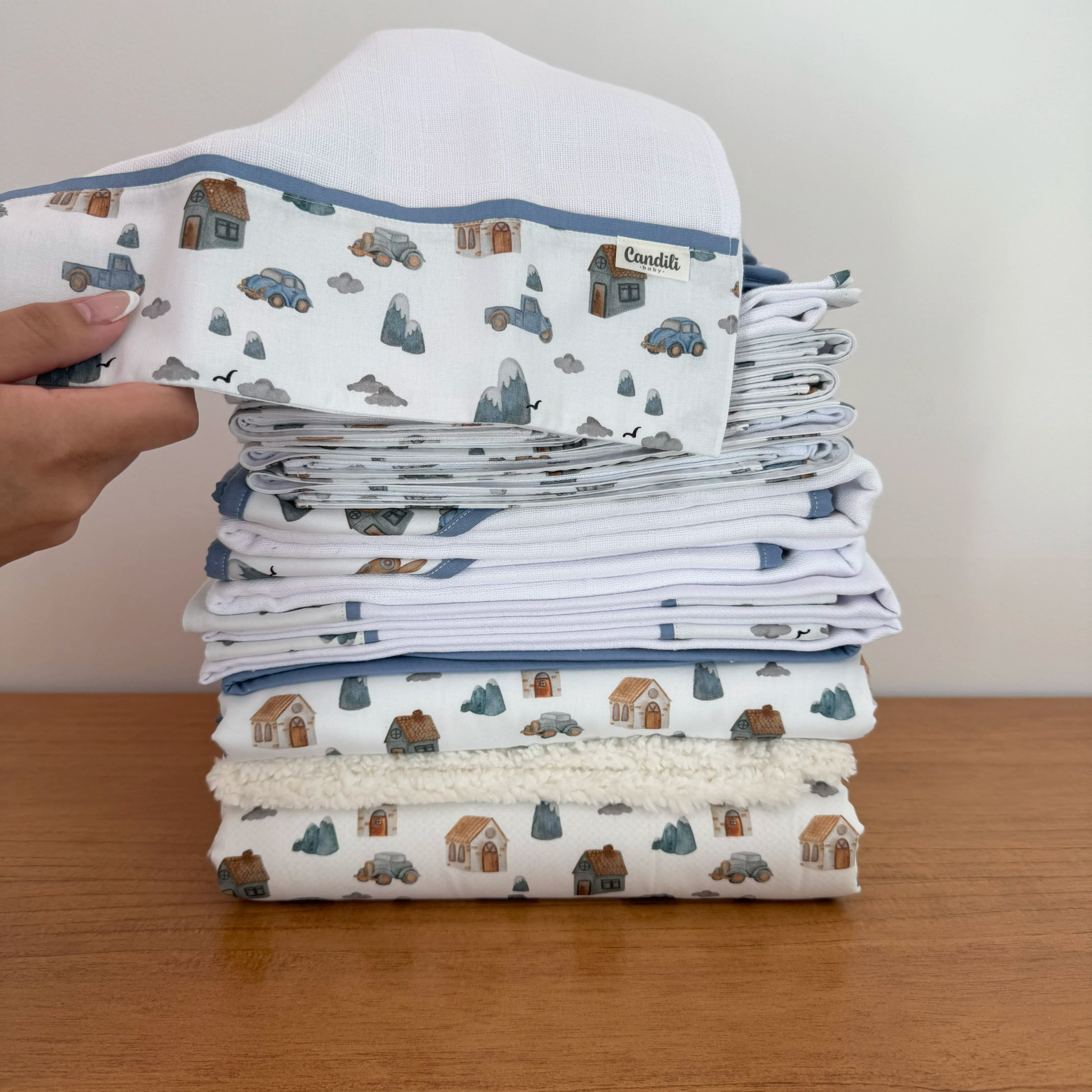 Kit Maternidade 20 peças - Carros e Montanhas