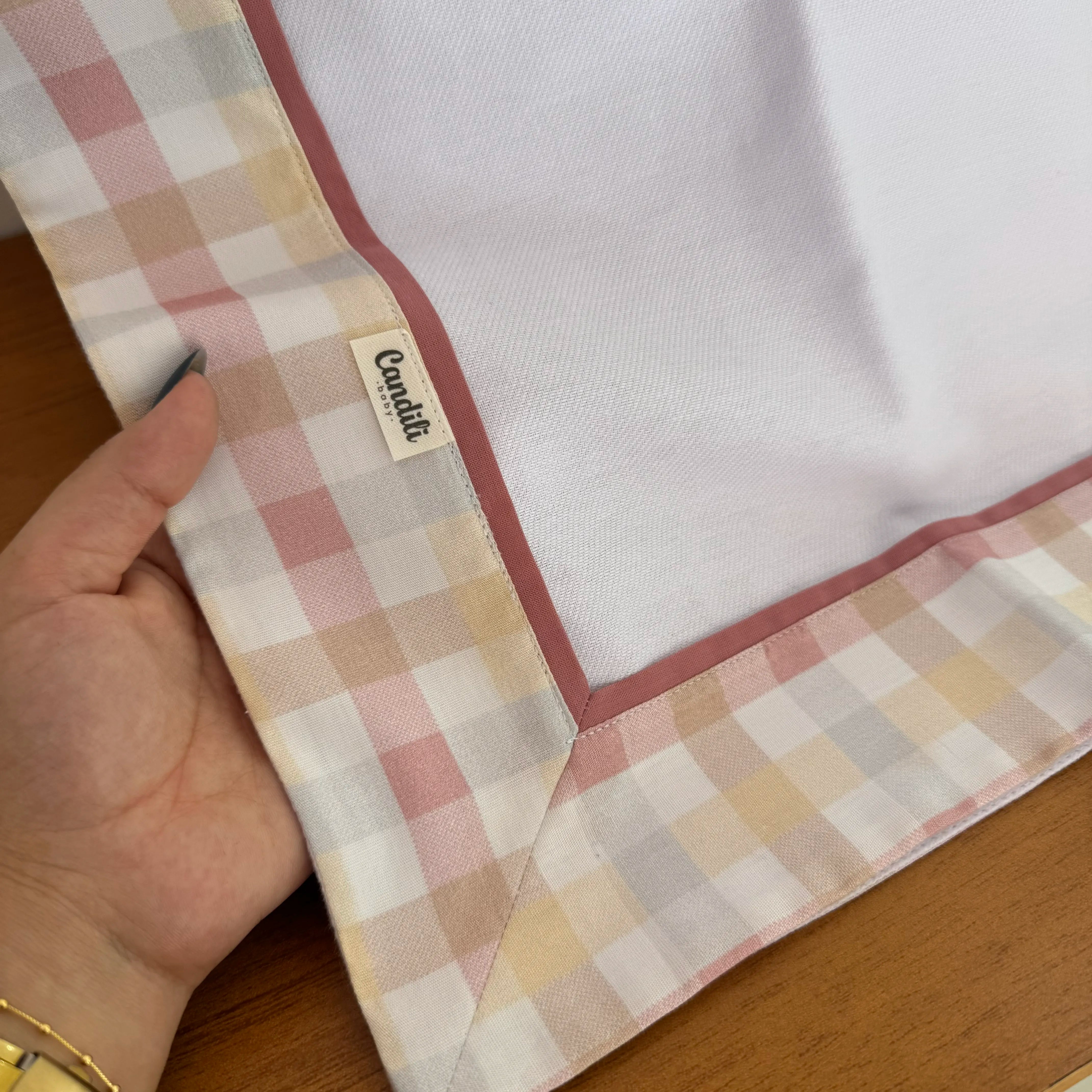 Cueiro Flanelado - XadrezRosê Old