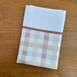 Kit Encanto 4 Peças: Fraldas de Boca e Fralda de Ombro - Xadrez Rosê Old