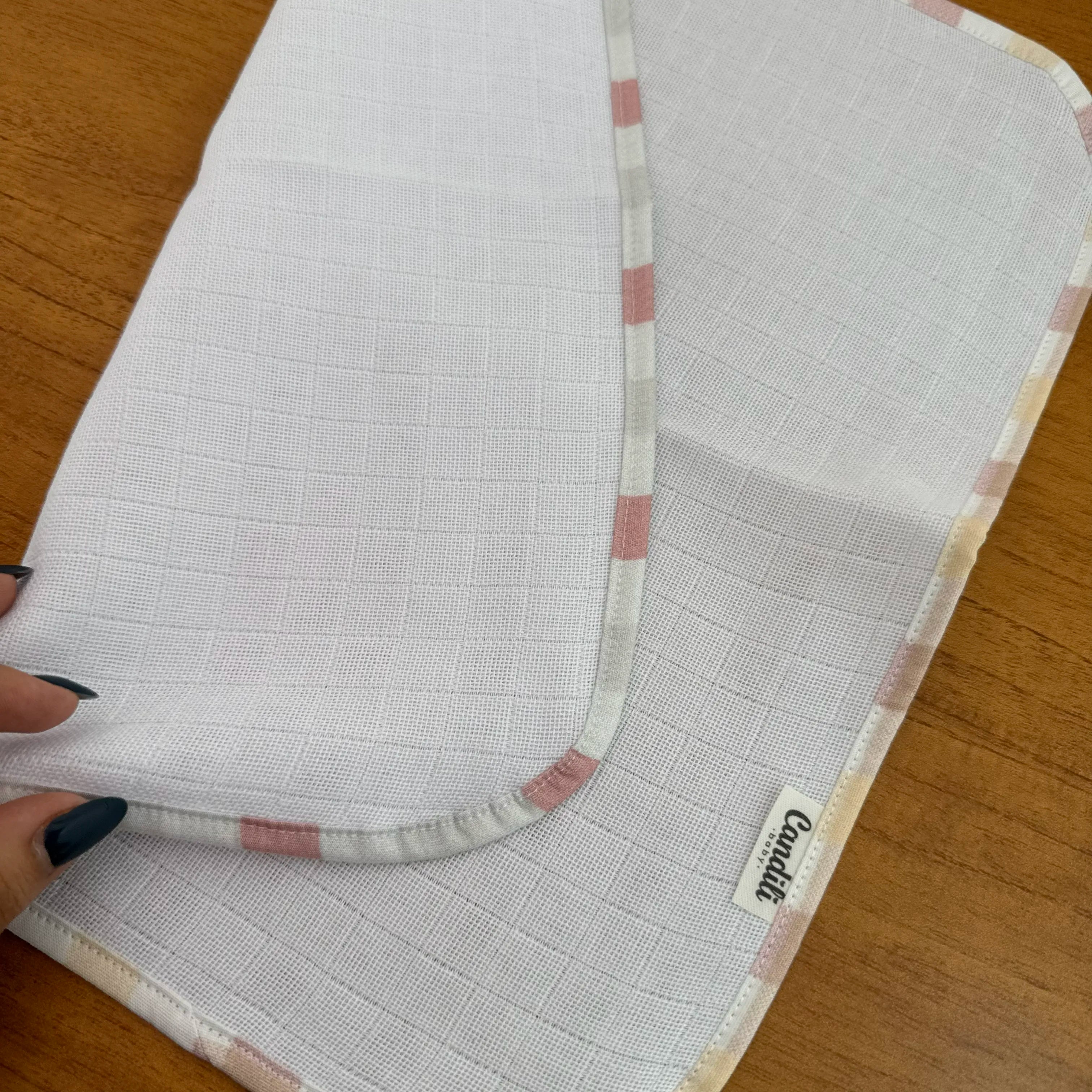 Fralda de Boca Slim - Xadrez Rosê Old