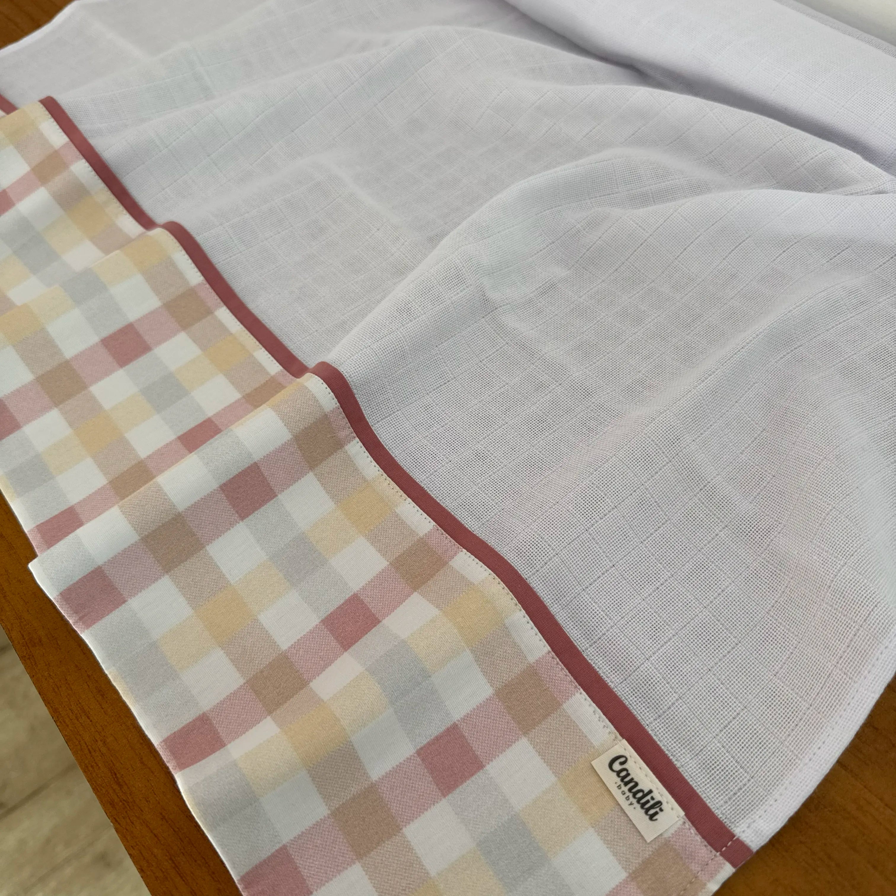 Fralda Multiuso - Xadrez Rosê Old