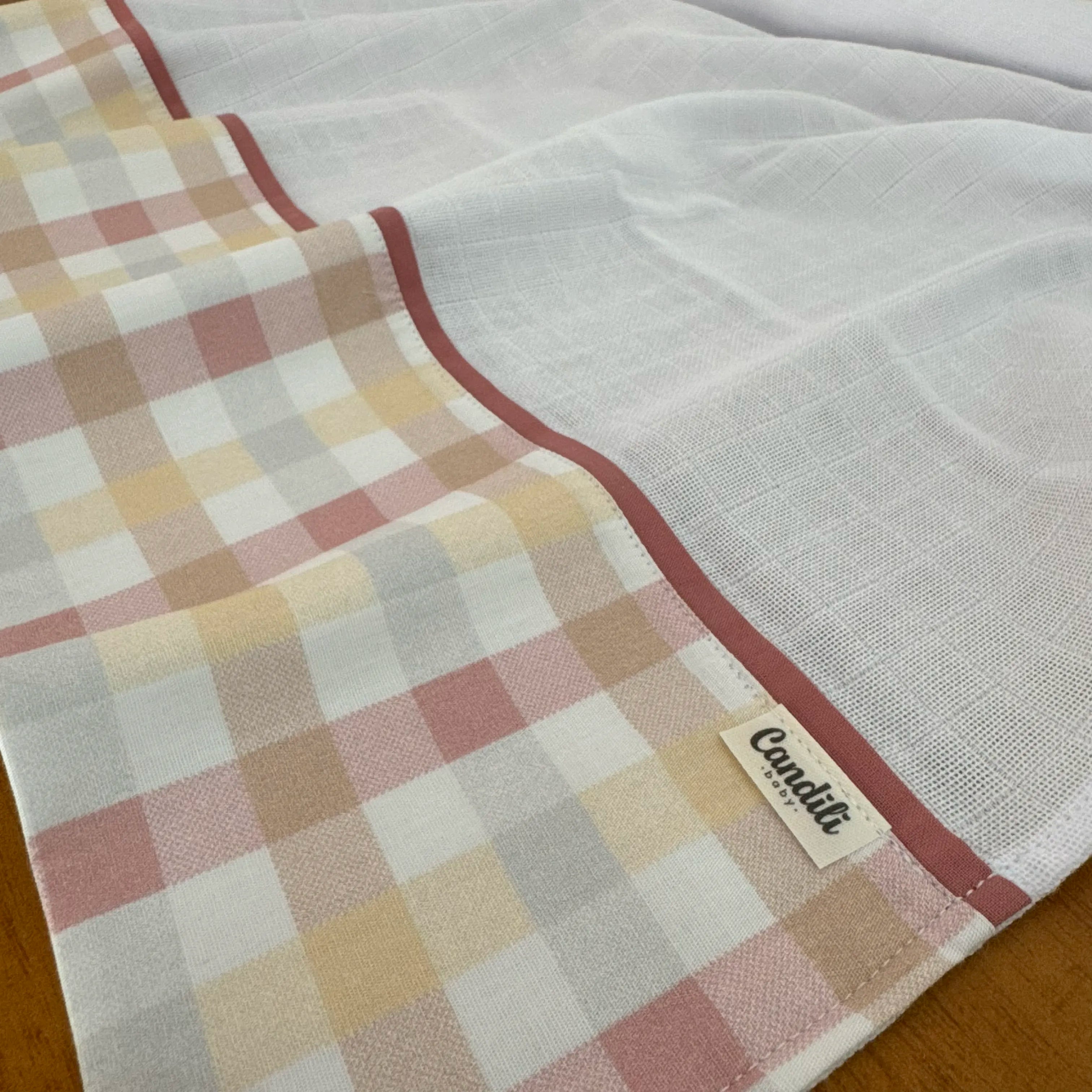 Fralda Multiuso - Xadrez Rosê Old