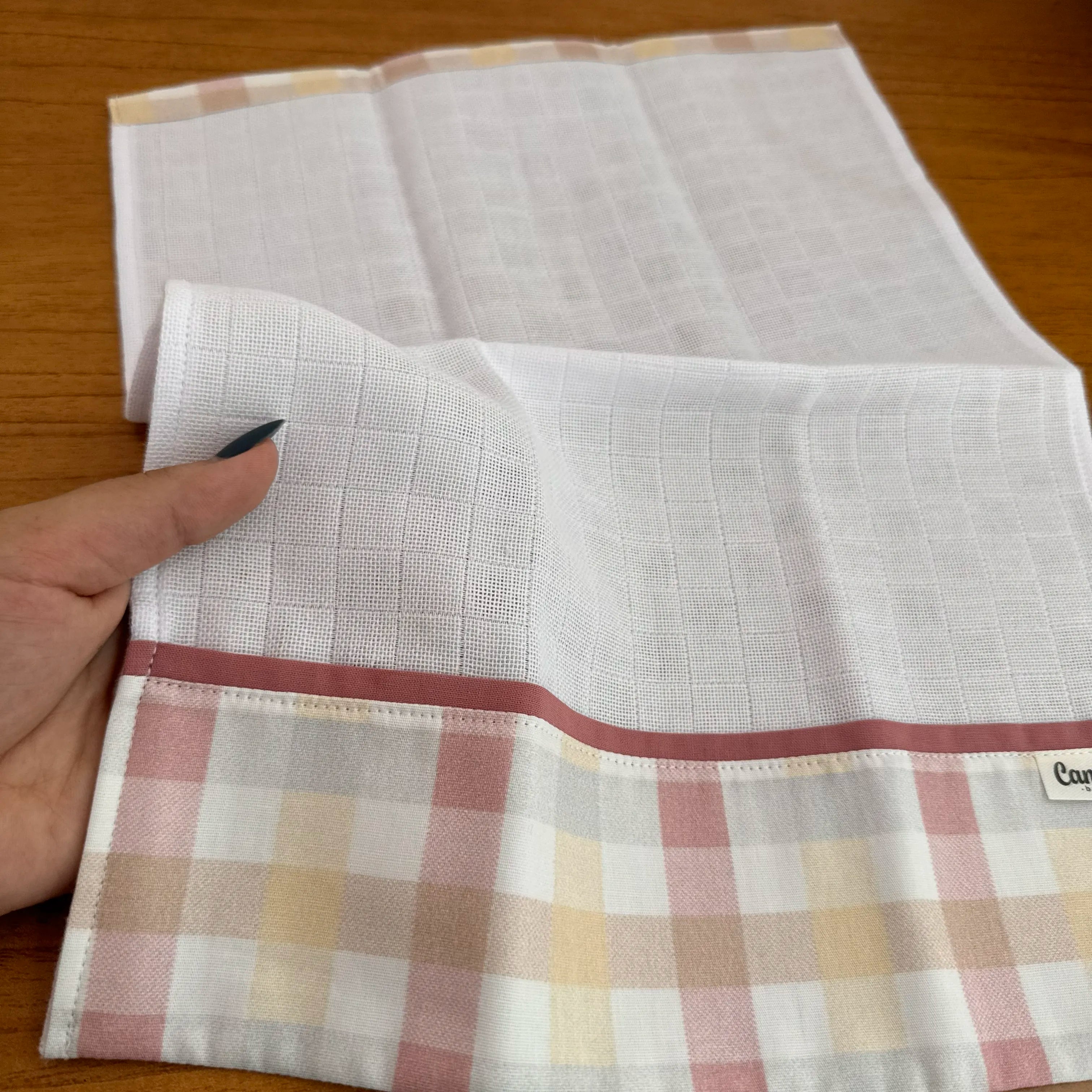 Fralda de Boca Barradinho - Xadrez Rosê Old