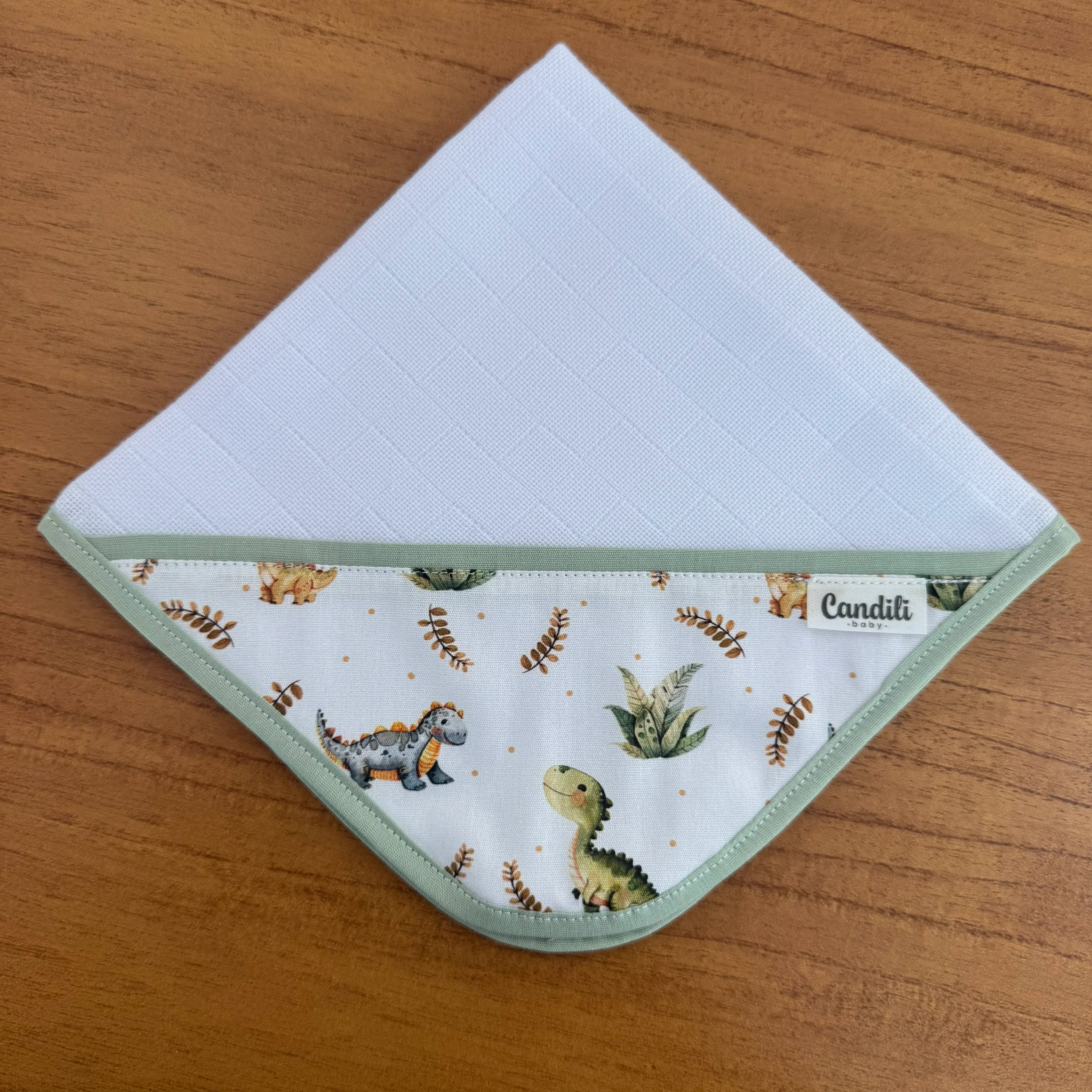 Kit Encanto 4 Peças: Fraldas de Boca e Fralda de Ombro - Dinossauro